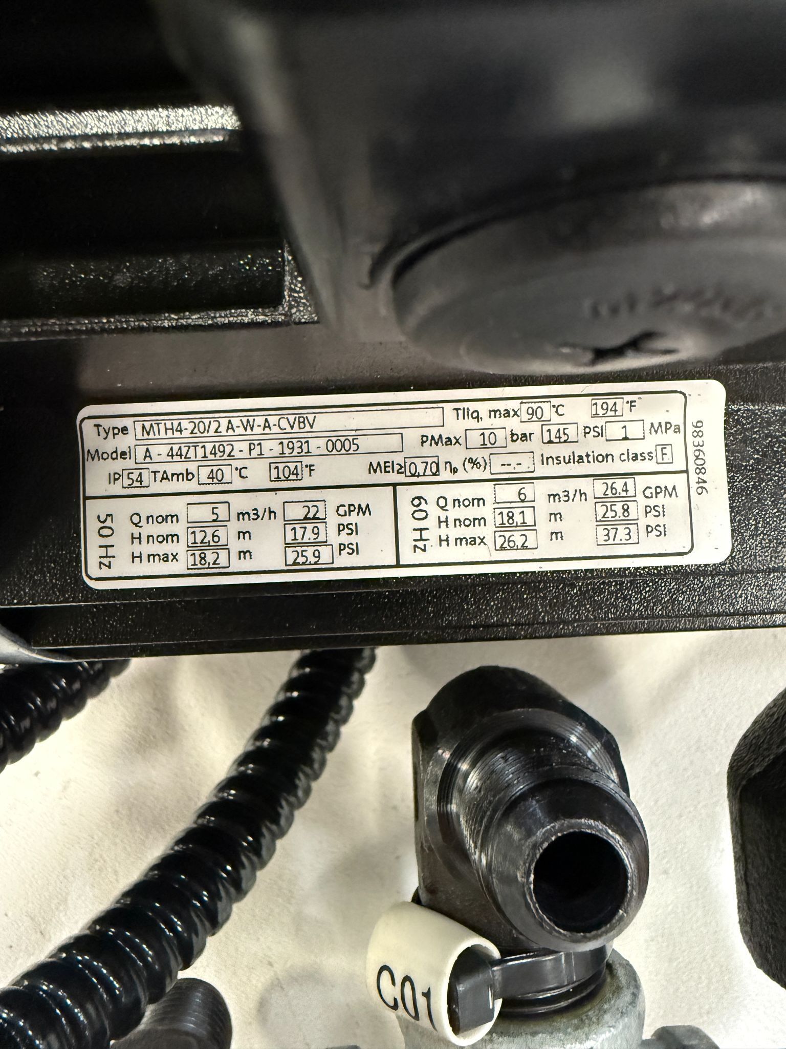 GRUNDFOS MTH4‑20/2A‑W‑A‑CVBV Multistage Centrifugal Pump with Lubricator NEW 5