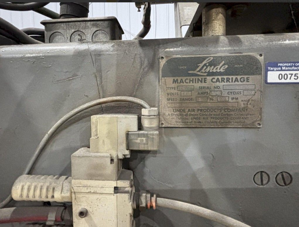 144" GOURAN /LINDE SEAM WELDER WITH MILLER INVISION #456P POWER USED 17