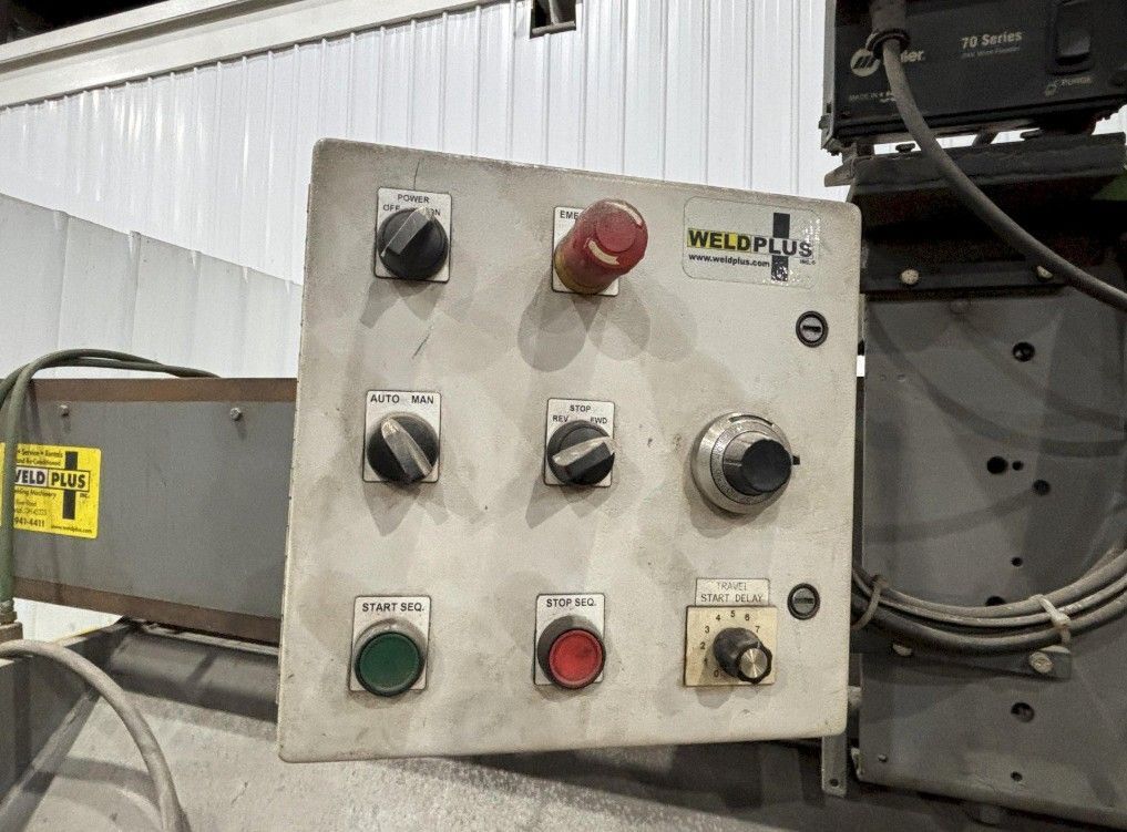 144" GOURAN /LINDE SEAM WELDER WITH MILLER INVISION #456P POWER USED 19