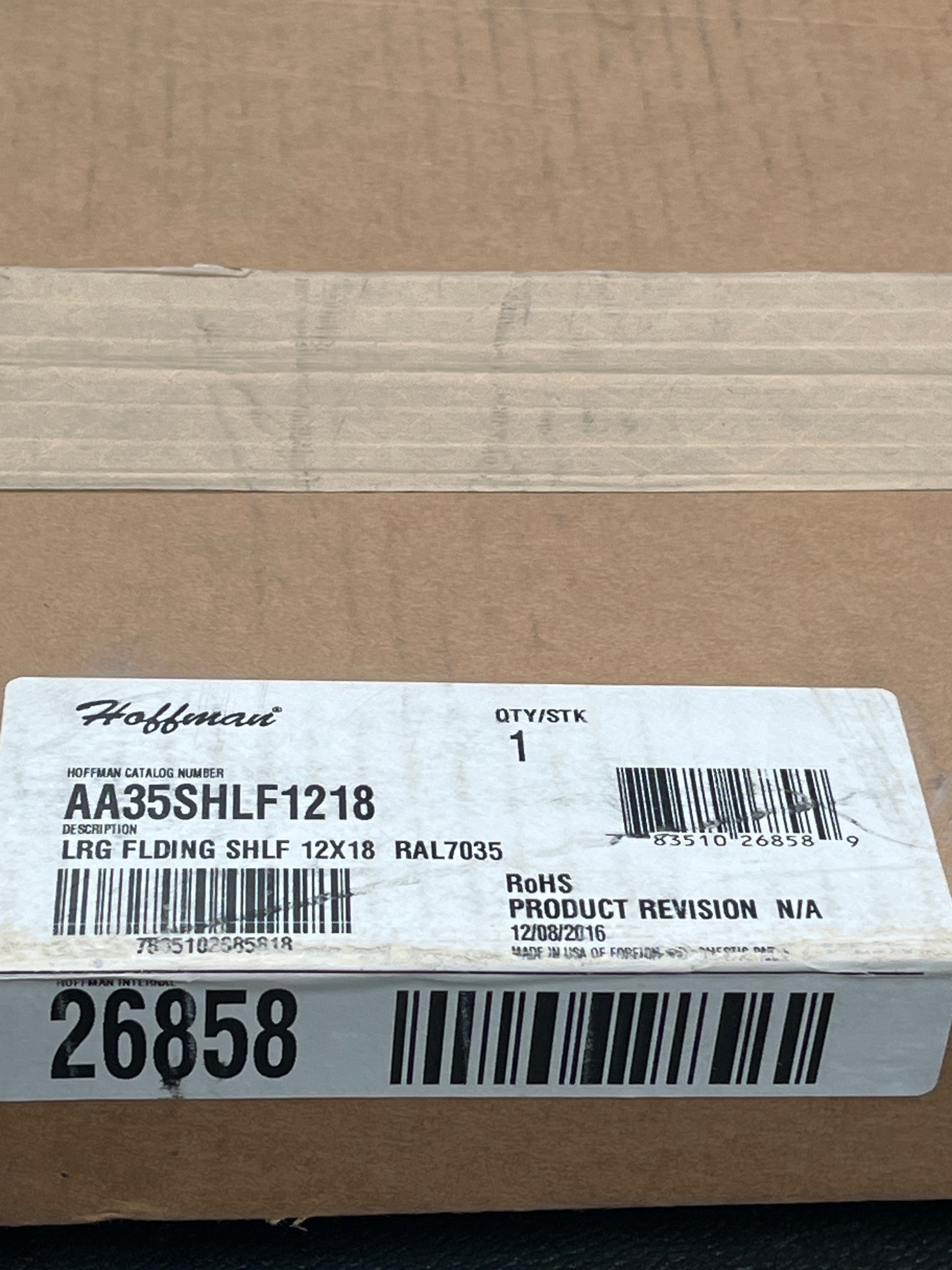 NVENT HOFFMAN AA35SHLF1218 Large Folding Shelf 12.00x18.00 NEW 4