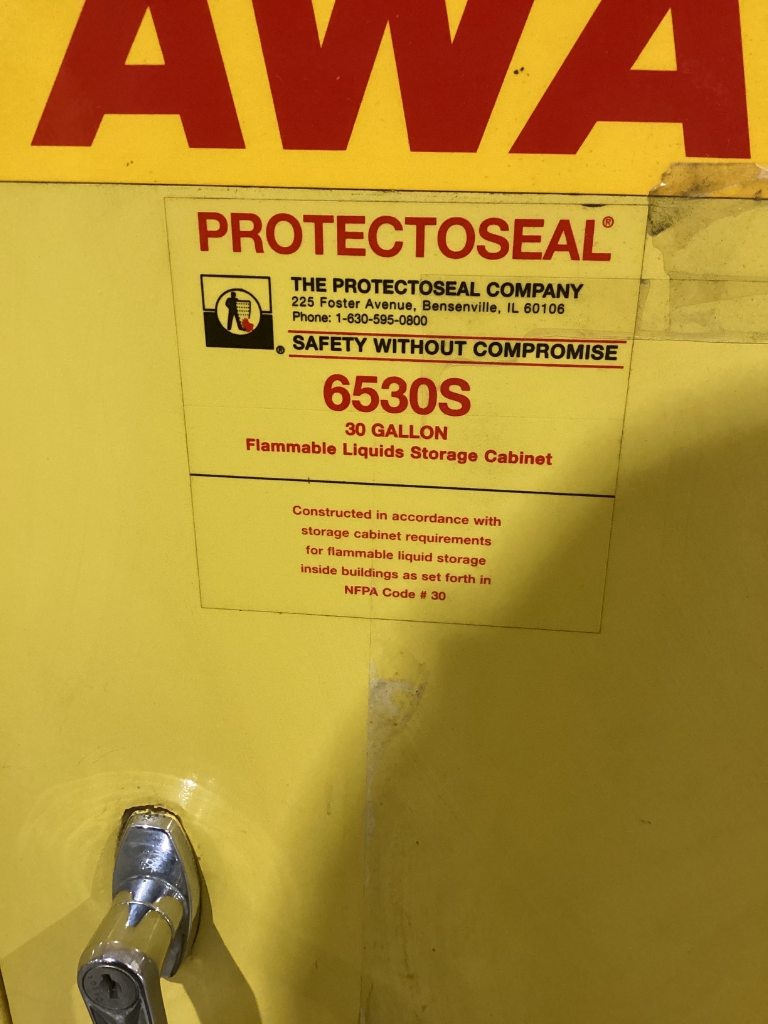 PROTECTOSEAL 6530S 30 Gallon Flammable Safety Cabinet USED 1