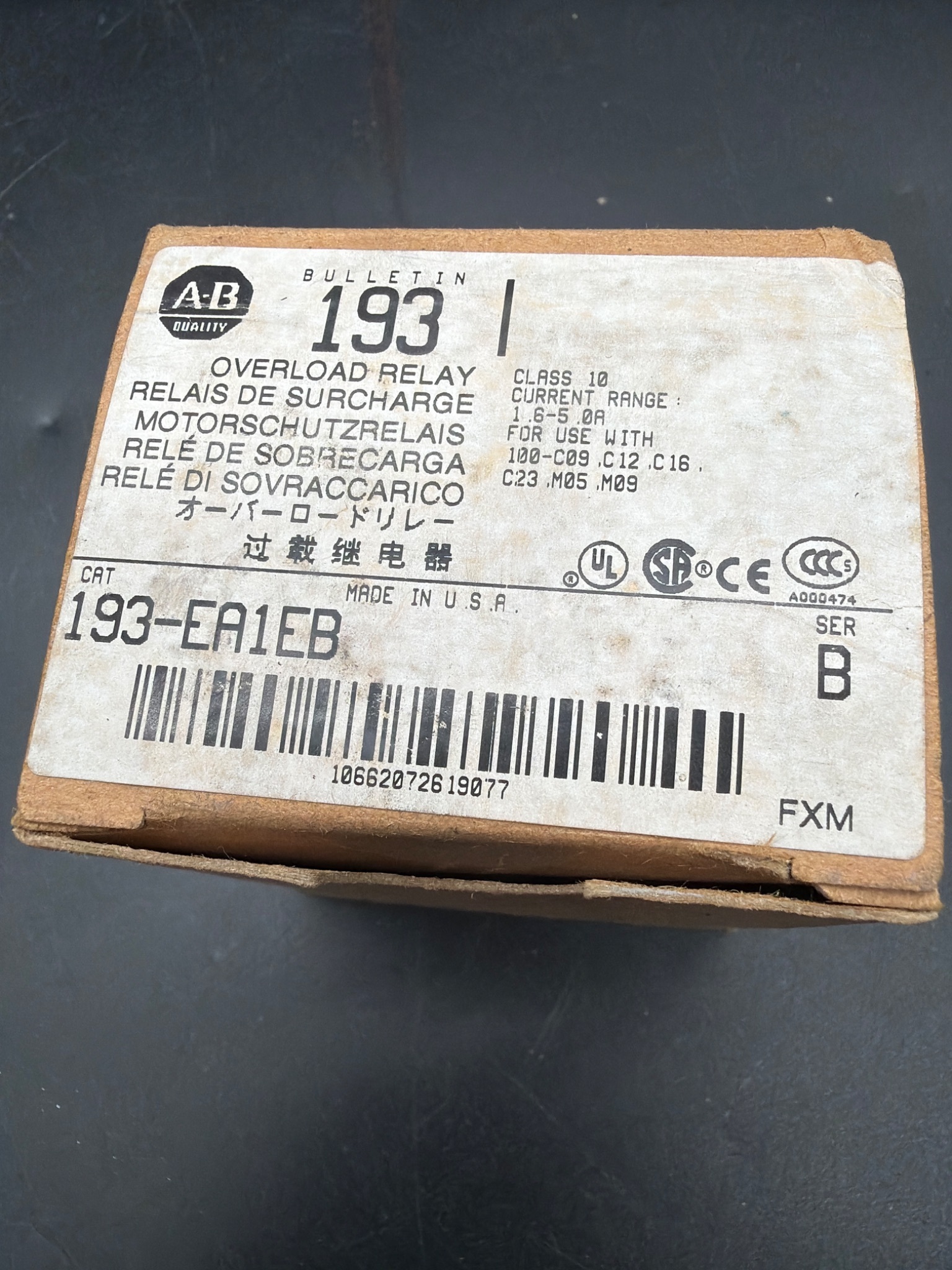 ALLEN BRADLEY 193‑EA1EB Thermal Overload Relay NEW 3