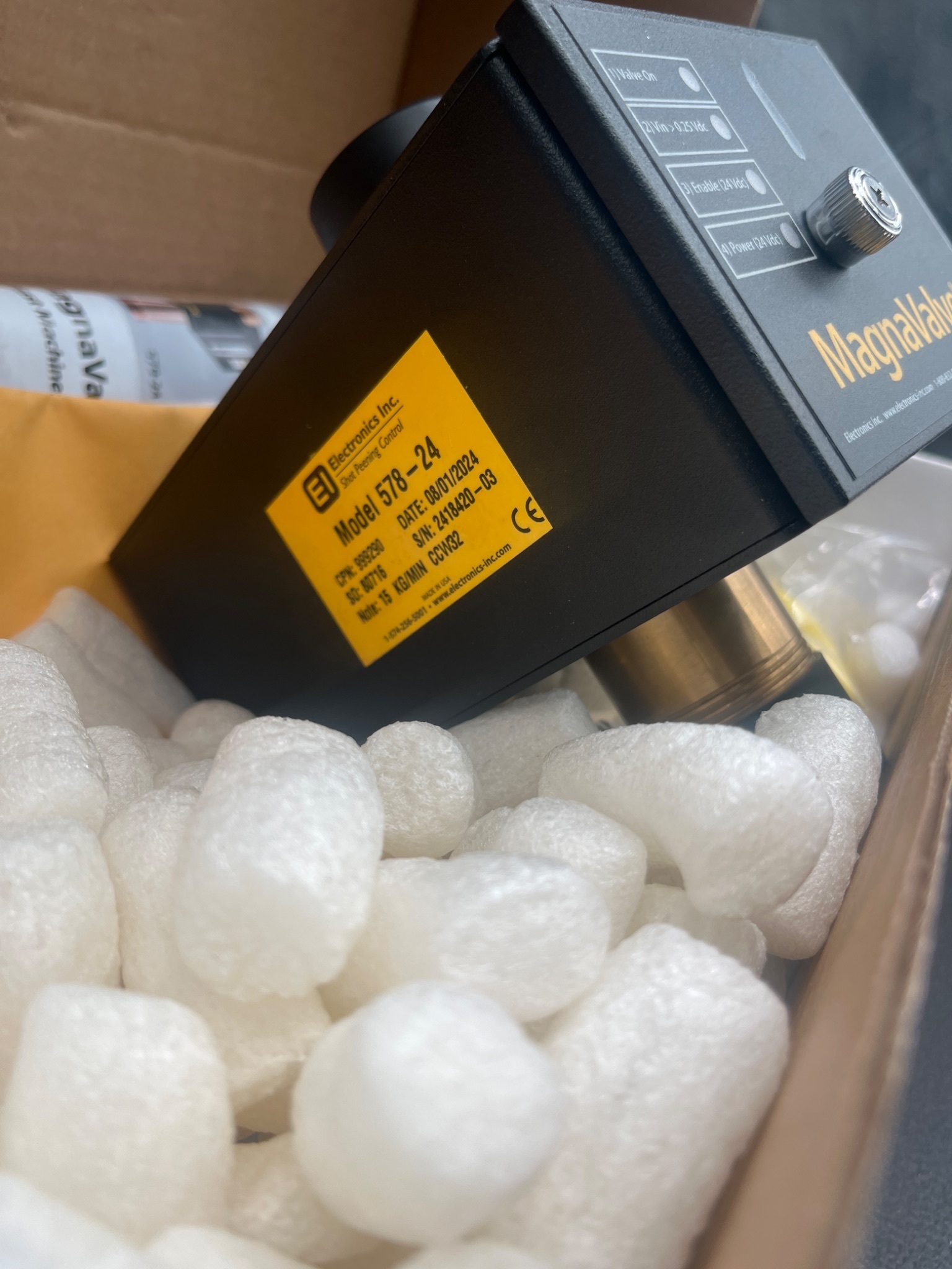 ELECTRONICS INC. MagnaValve 578-24 Abrasive Flow Control Valve NEW 2