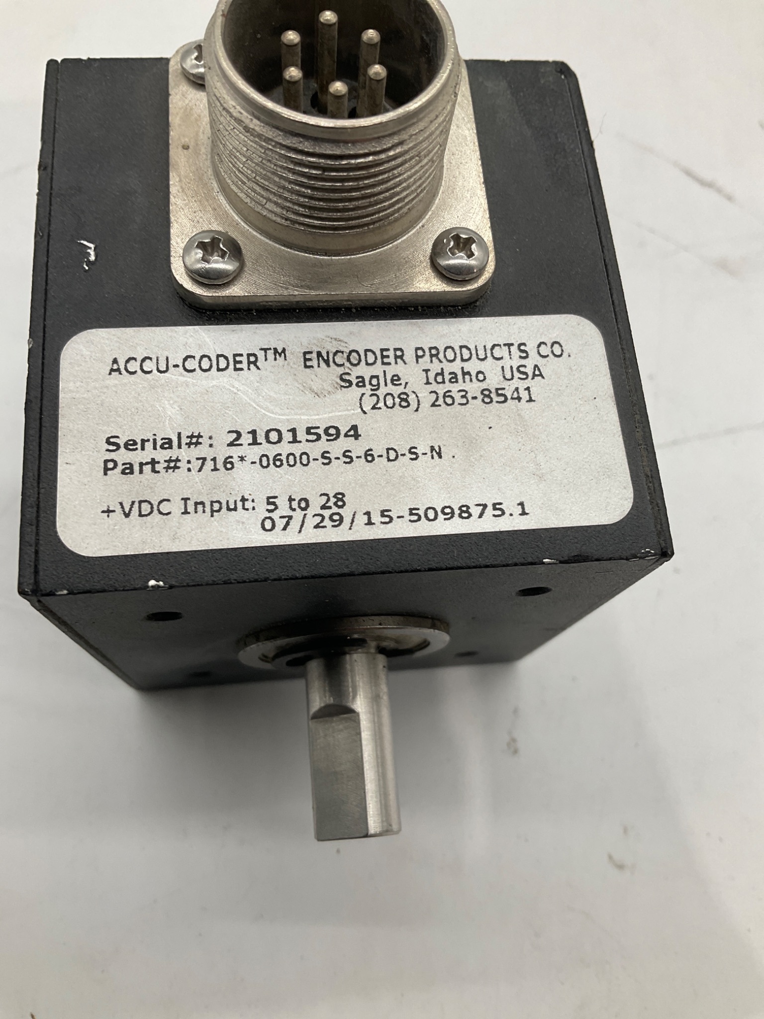 ENCODER PRODUCTS 716-0600-S-S-6-D-S-N ACCU-CODER Incremental Encoder USED 3