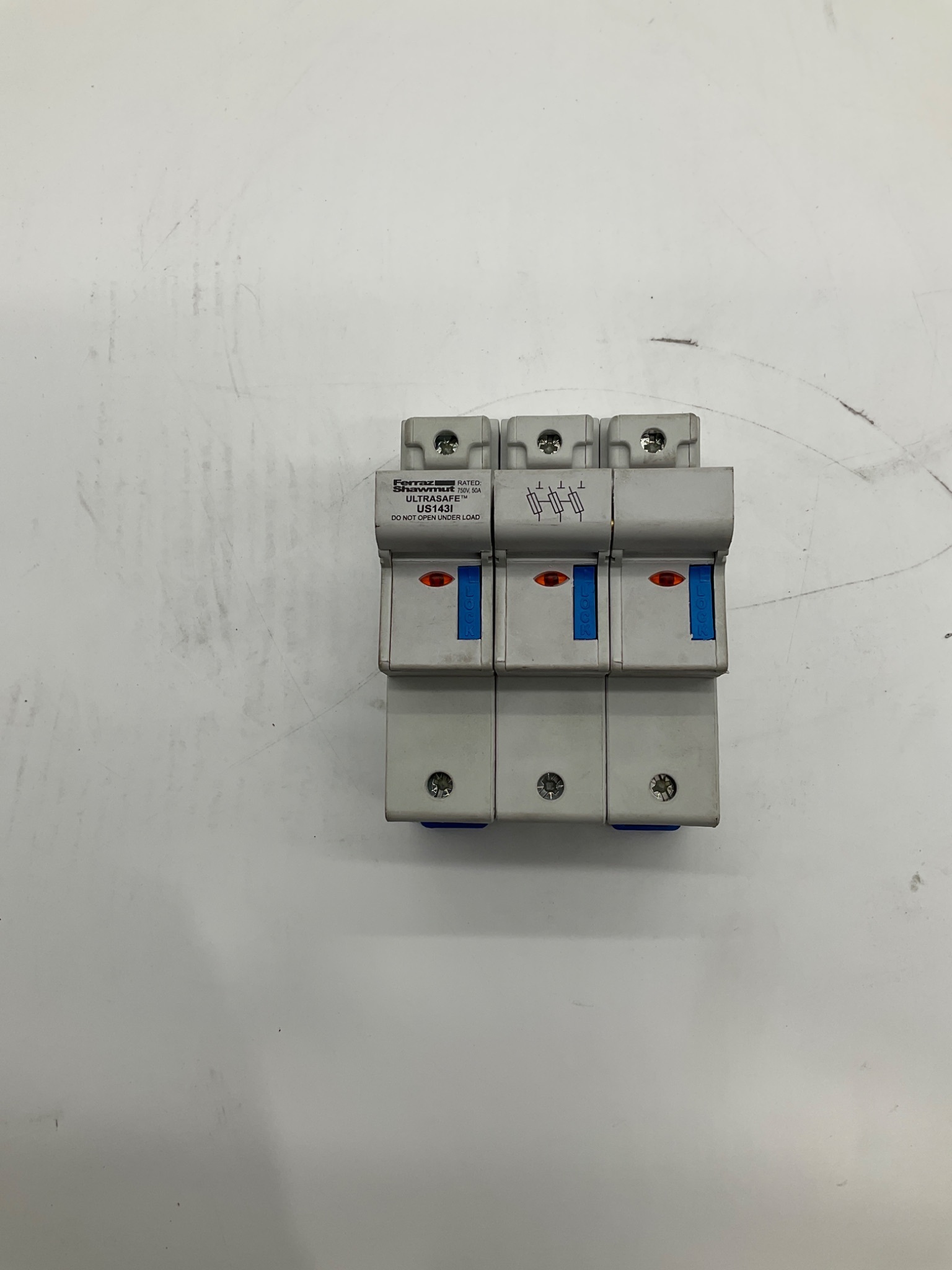 FERRAZ SHAWMUT US143I UltraSafe 3-Pole Fuse Holder USED 0