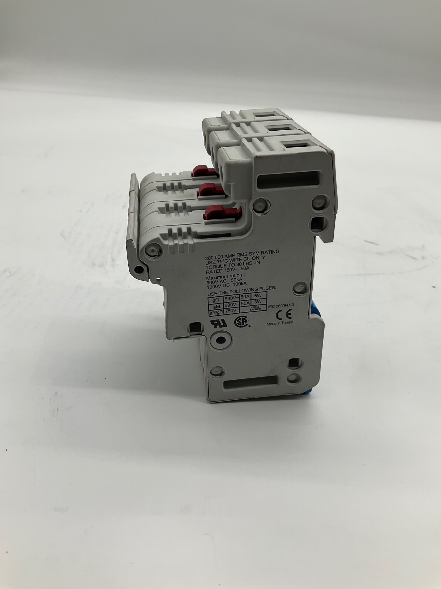 FERRAZ SHAWMUT US143I UltraSafe 3-Pole Fuse Holder USED 4