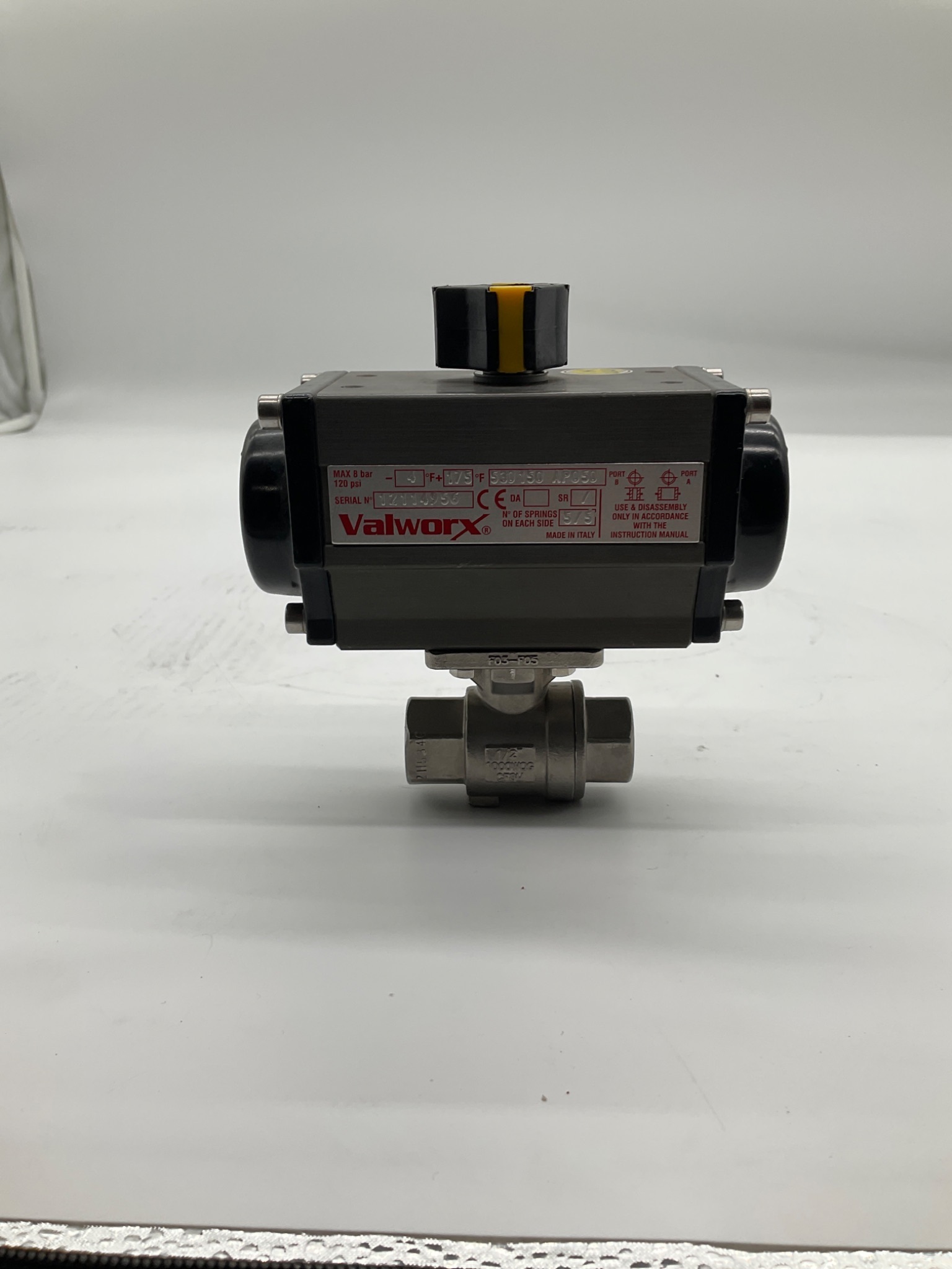 VALWORX 530150 AP050 Pneumatic Spring Return Actuated Ball Valve USED 3