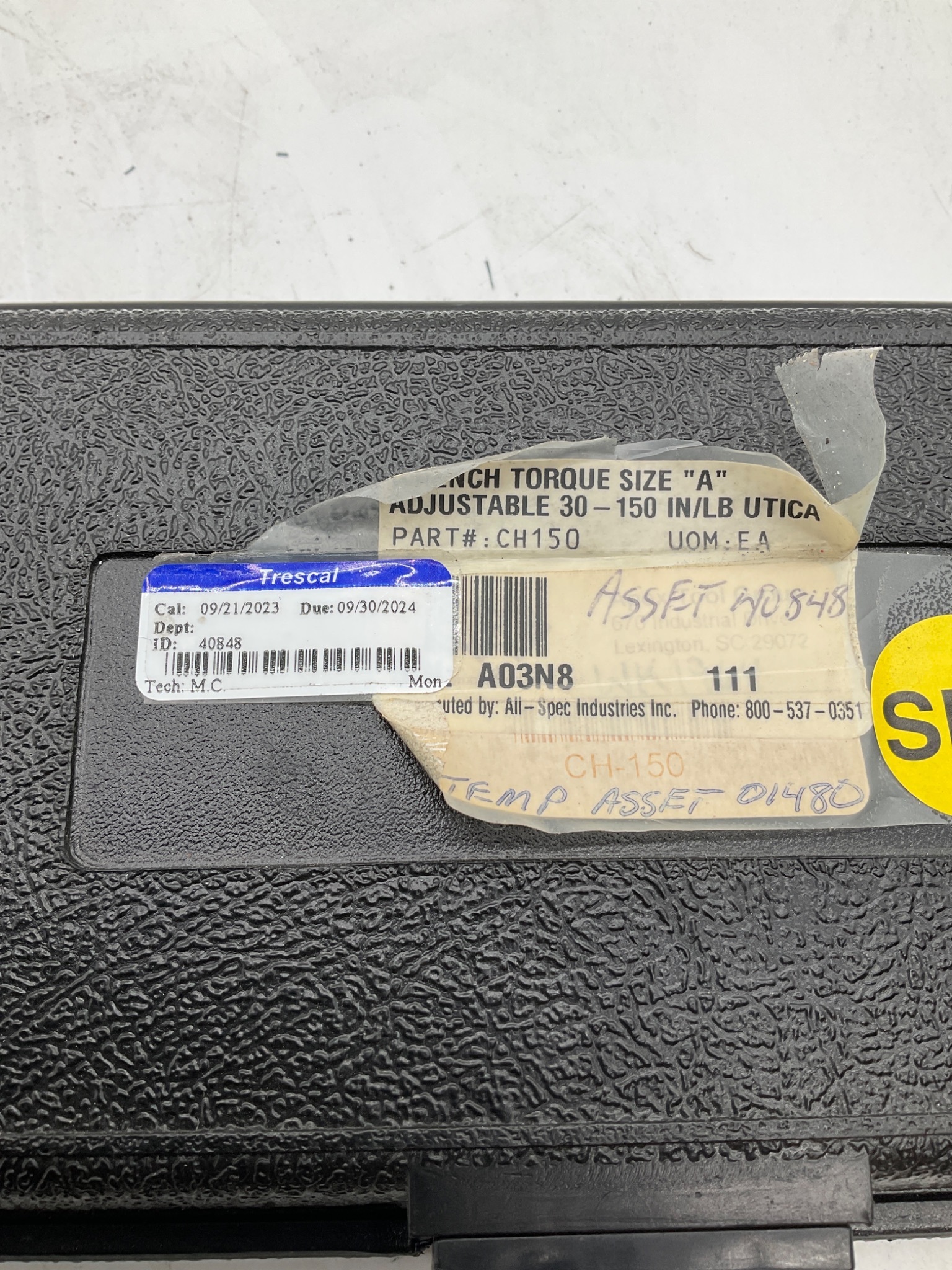 Utica CH150 30-150 In-Lb Adjustable Torque Wrench Size A USED 4