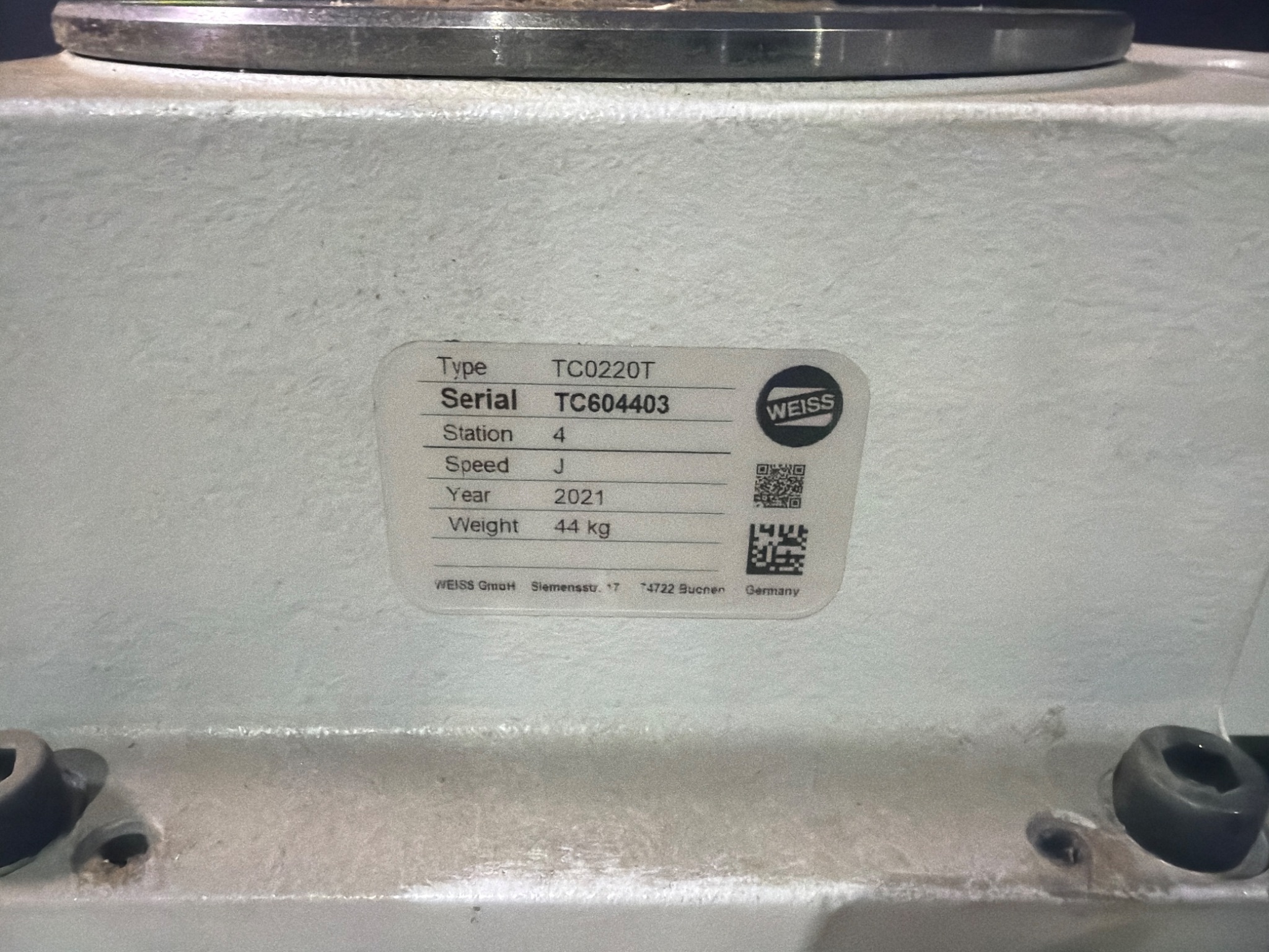 Weiss TC0220T 4 Station Rotary Indexing Table USED 4