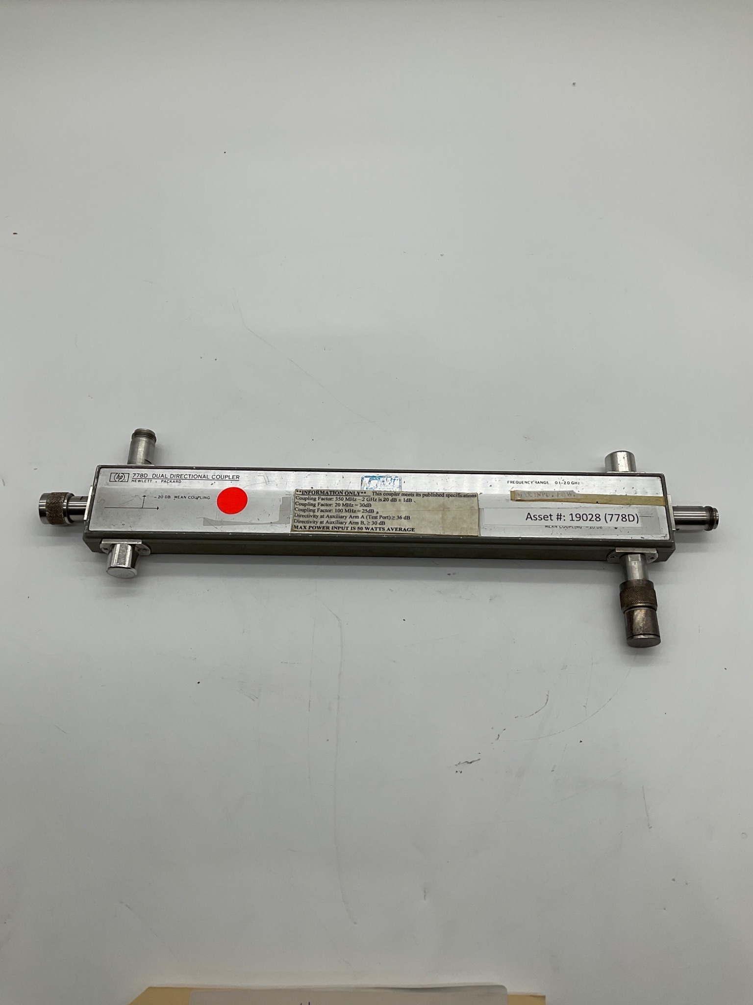 Hewlett-Packard 778D Dual Directional Coupler USED 0
