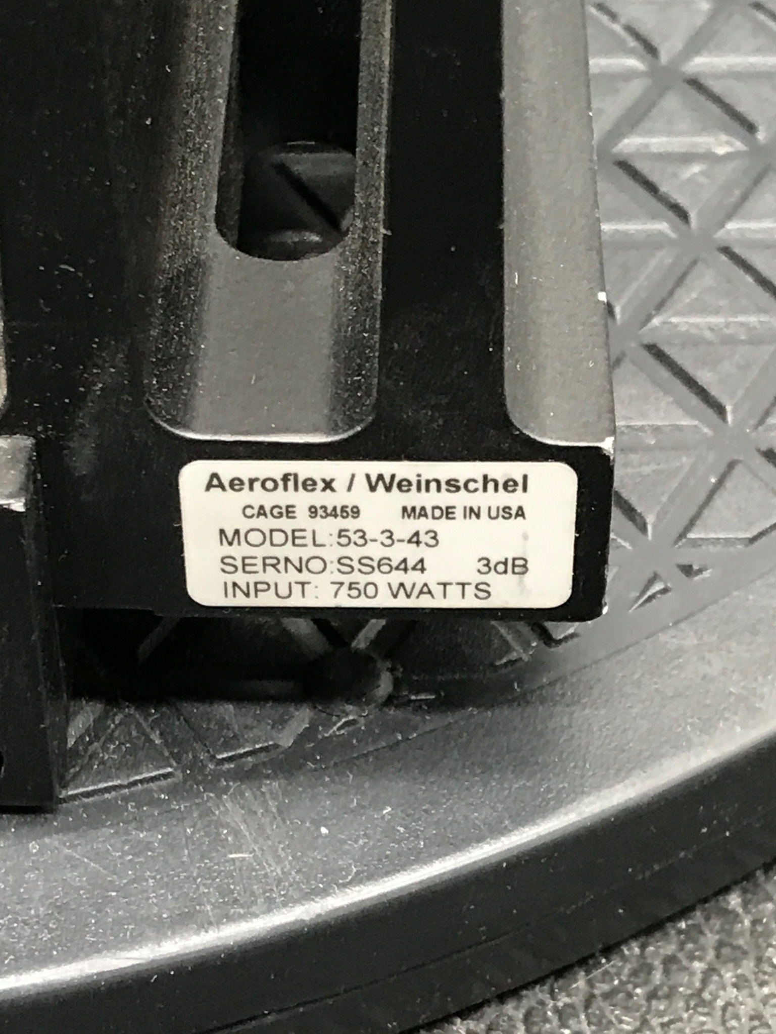 Aeroflex / Weinschel 53-3-43 3 dB RF Attenuator 750W USED 5