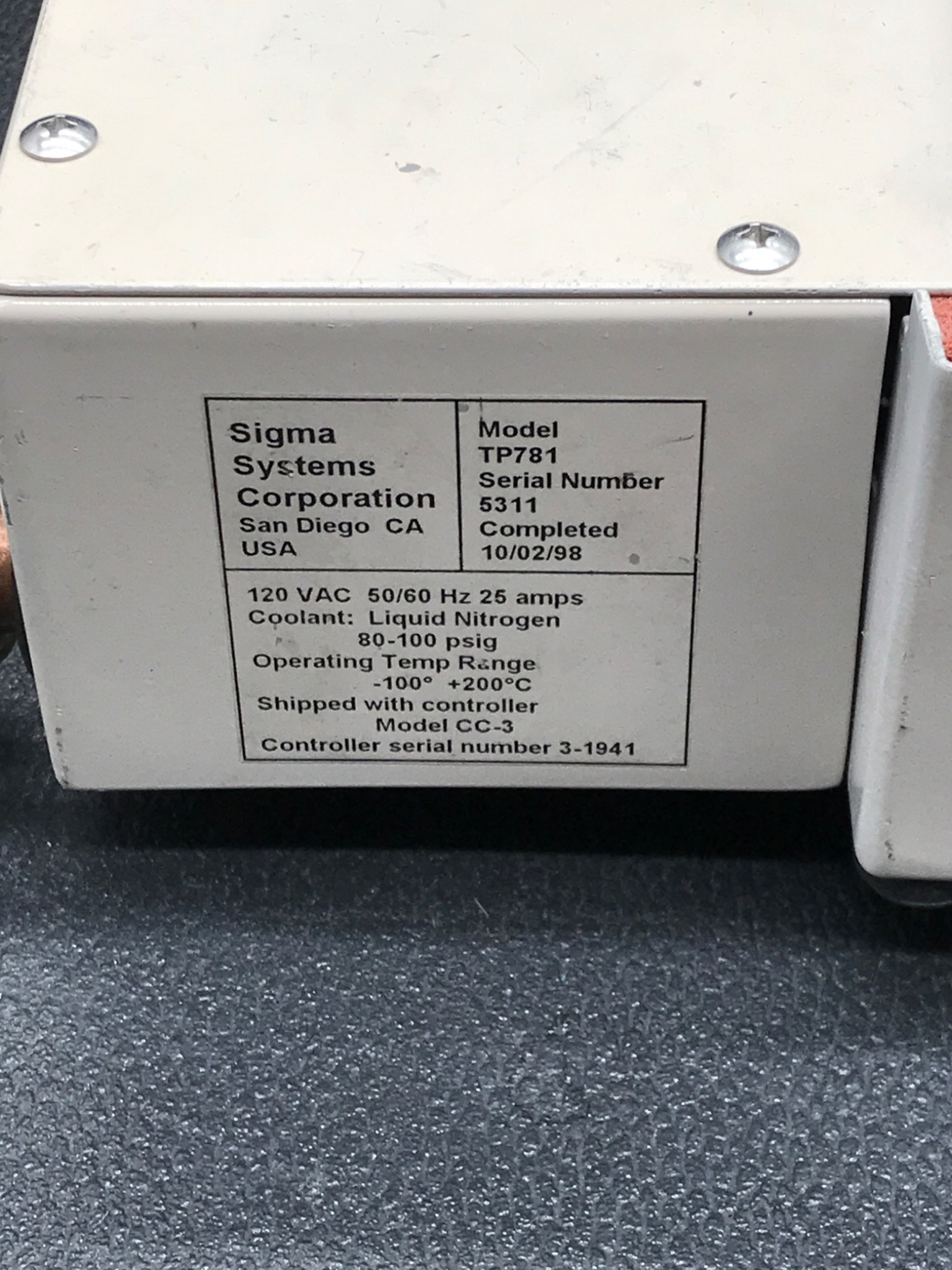 Sigma Systems TP781 Thermal Platform USED 4
