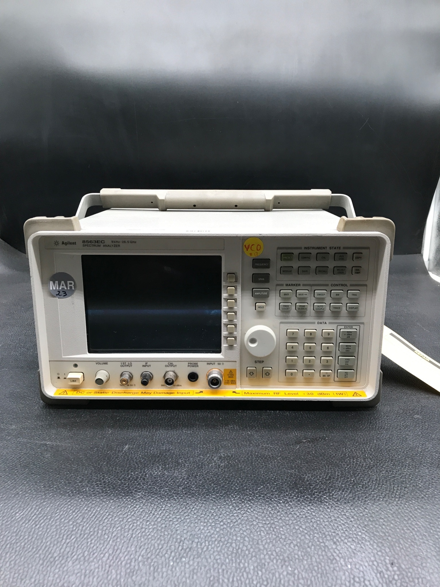 Agilent 8563EC Spectrum Analyzer 9kHz-26.5GHz USED / FOR PARTS ONLY 0