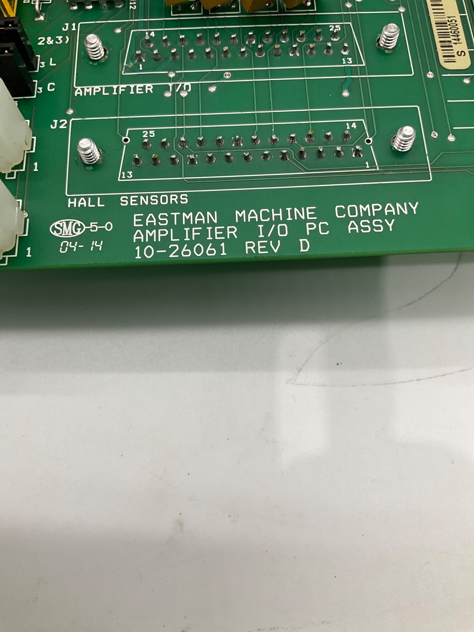 Eastman 10-26061 Amplifier I/O Board Rev D USED 1