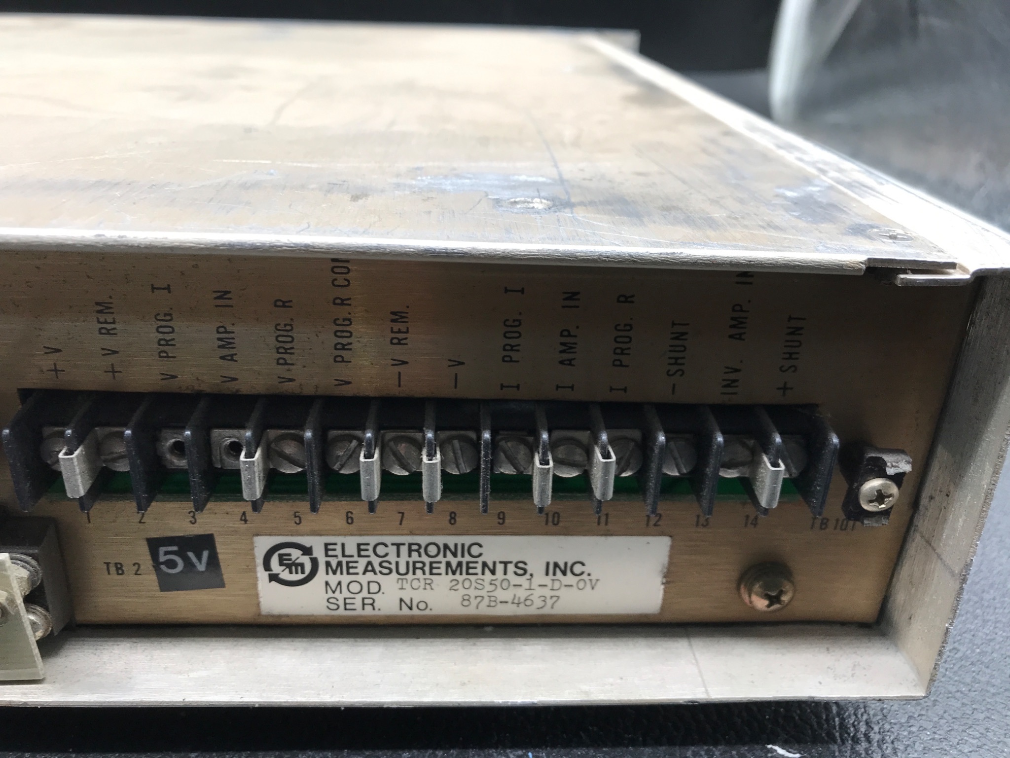 Electronic Measurements Inc. TCR 20S50-1-D-0V TCR Power Supply USED 4