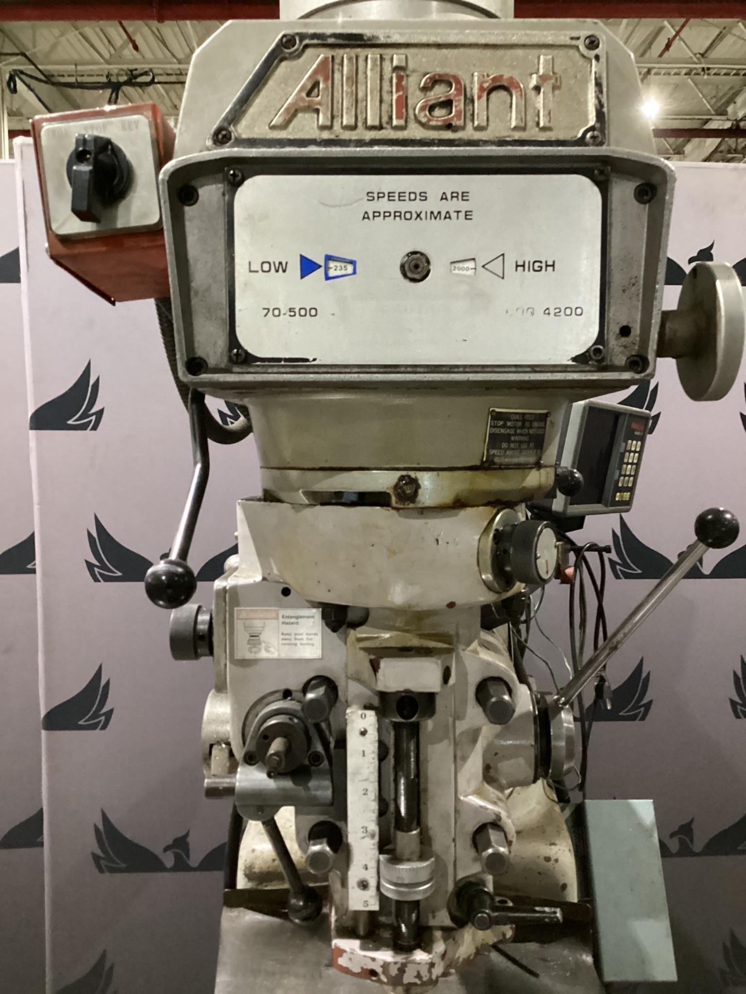ALLIANT 1054-3V Vertical Turret Milling Machine w/ ANILAM Wizard 211 DRO USED 1