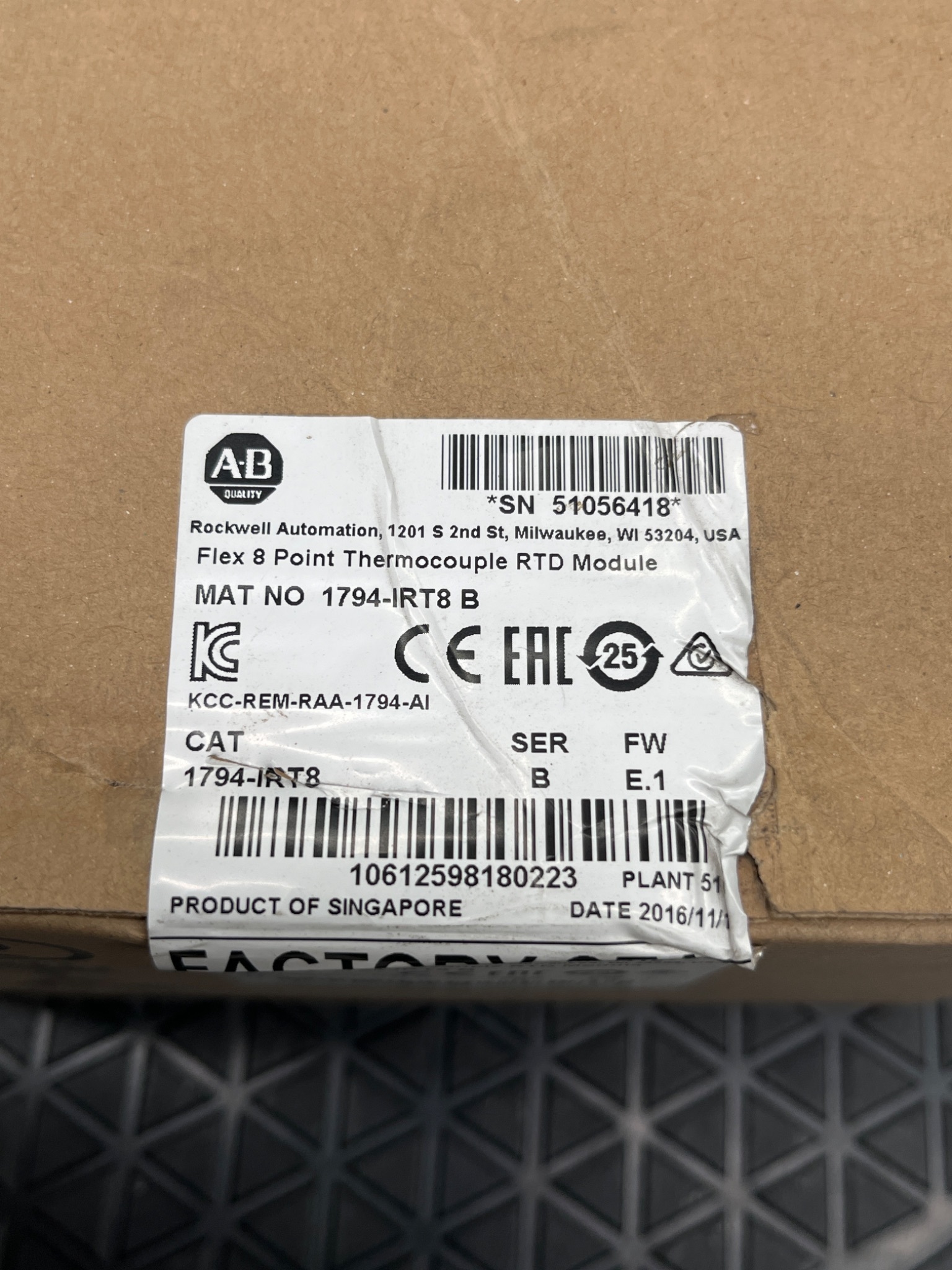 ALLEN BRADLEY 1794-IRT8/B FLEX I/O 8-Point Thermocouple RTD Input Module - NEW 5