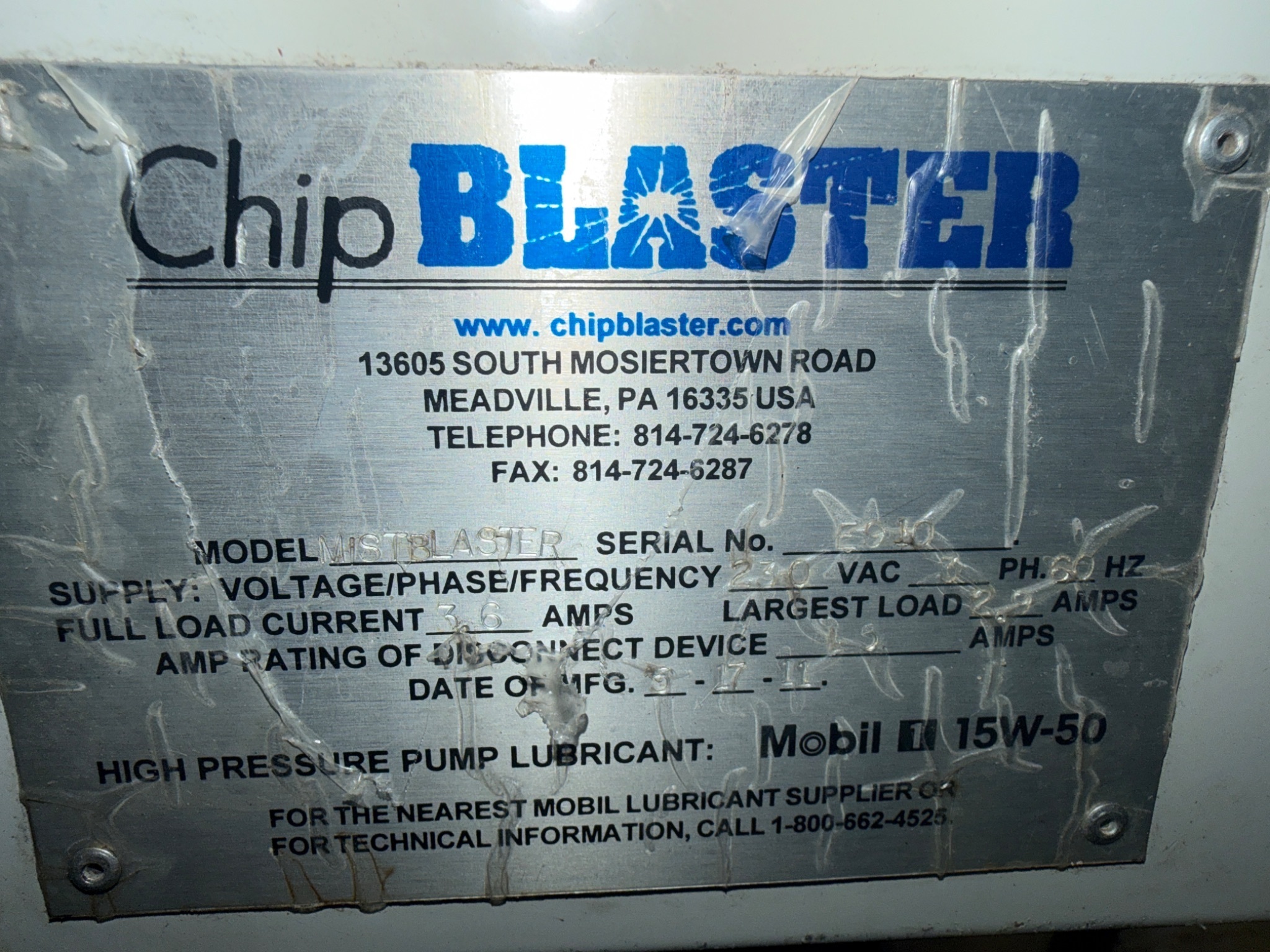 CHIPBLASTER MISTBLASTER Mist Collector USED 4