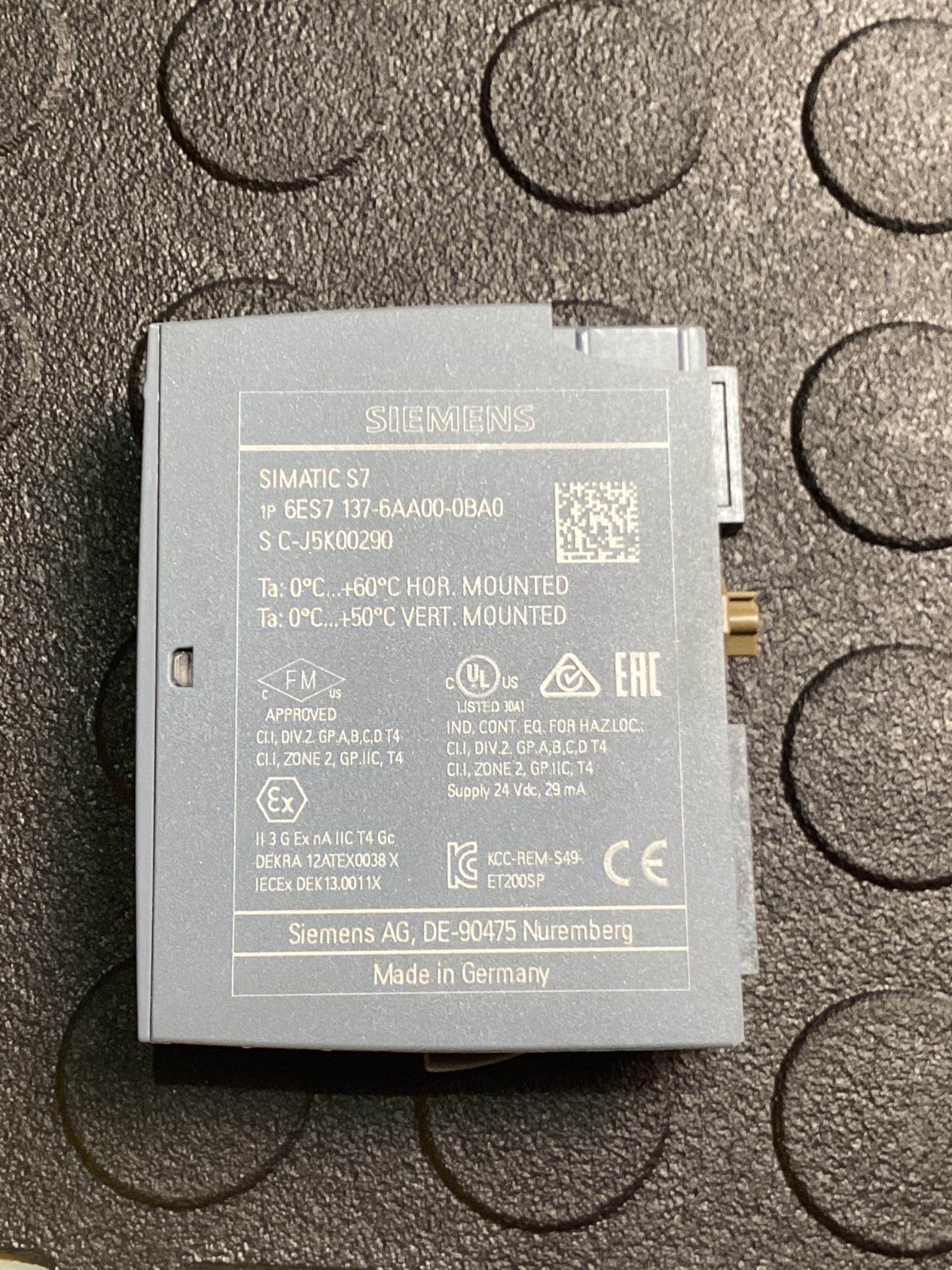 Siemens 6ES7 137-6AA00-0BA0 SIMATIC ET200SP Interface Module USED 4