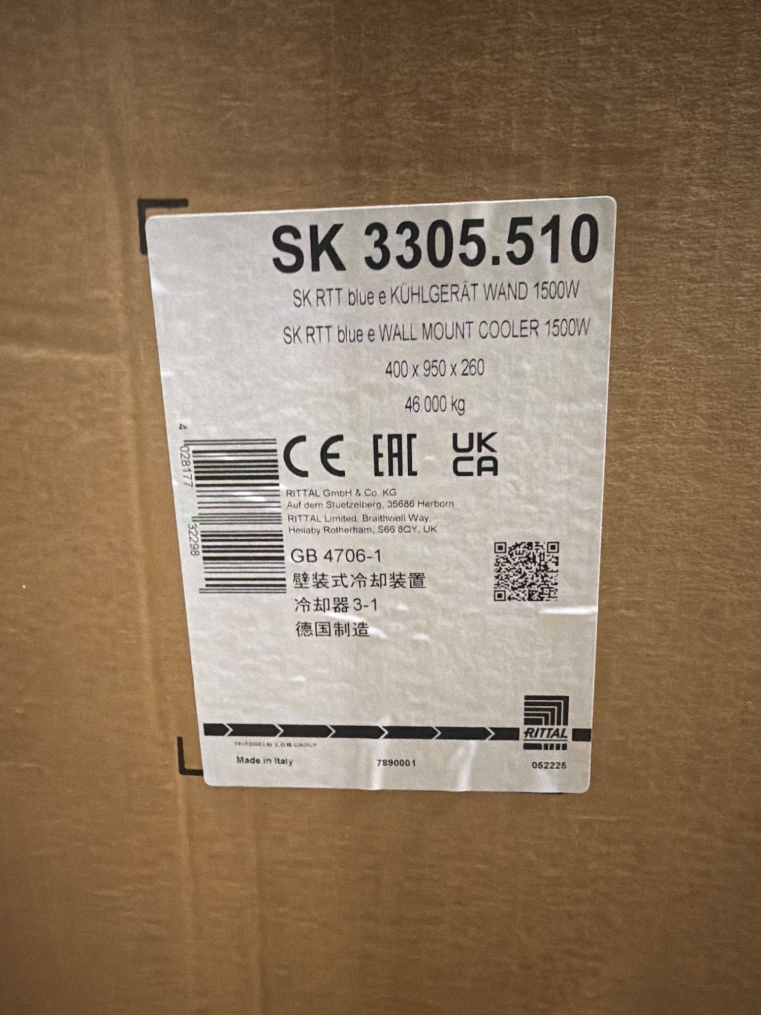 RITTAL SK 3305.510 Wall Mount Enclosure Cooling Unit 1500W NEW 4