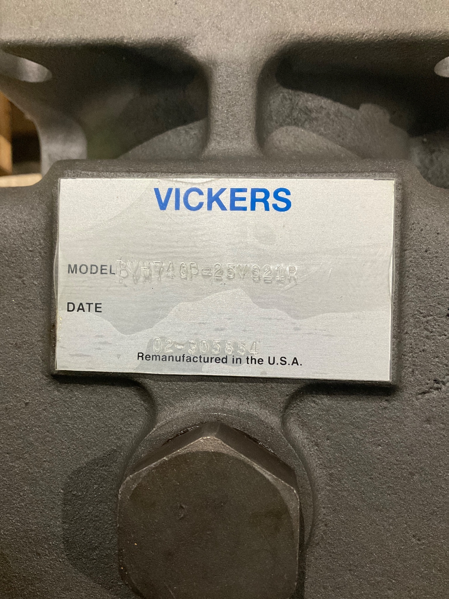 VICKERS PVH74QP-25VS21R HYDRAULIC PISTON PUMP USED/REFURBED 1