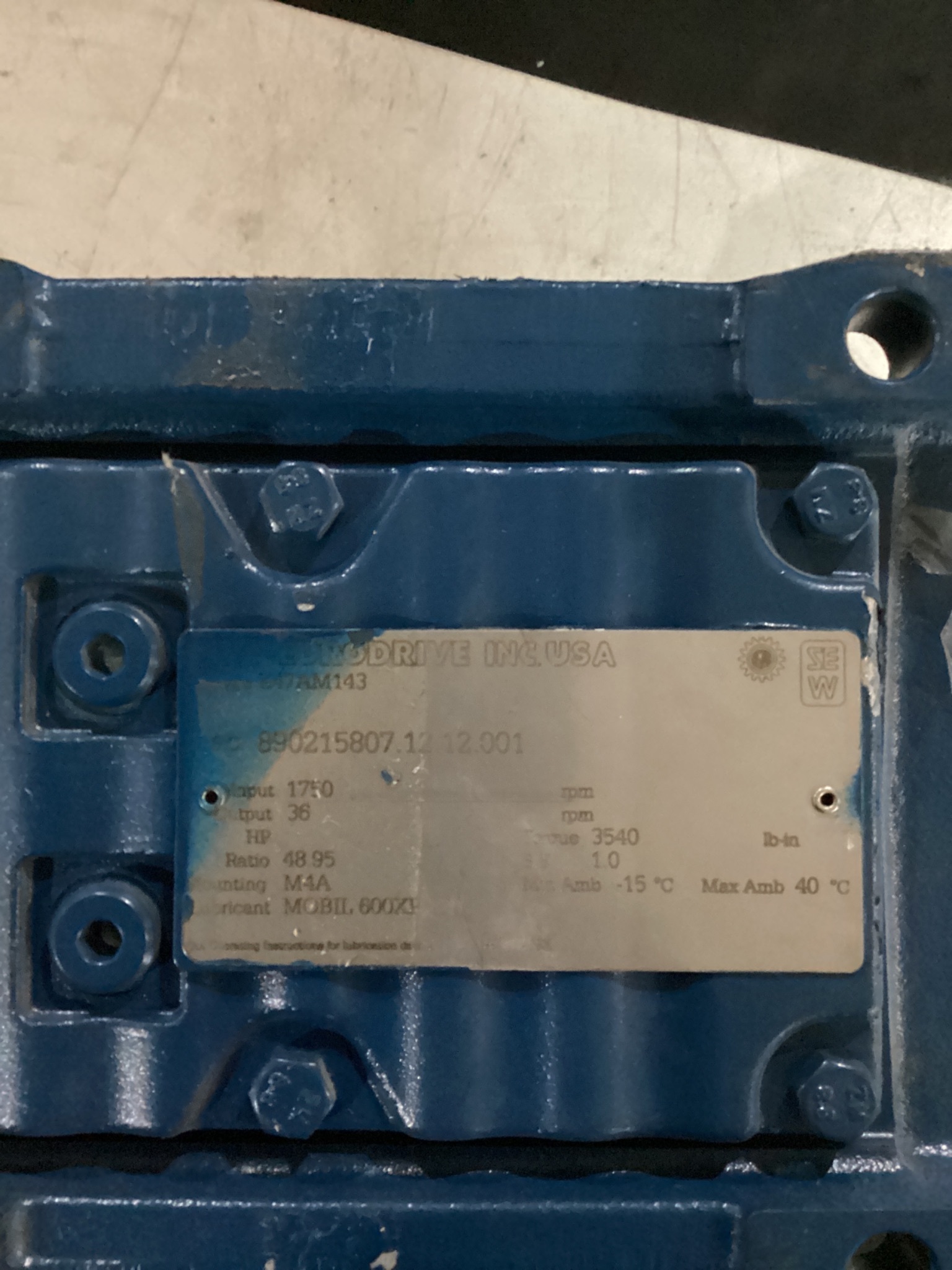 SEW-EURODRIVE K47AM143 Helical-Bevel Gear Reducer USED 4