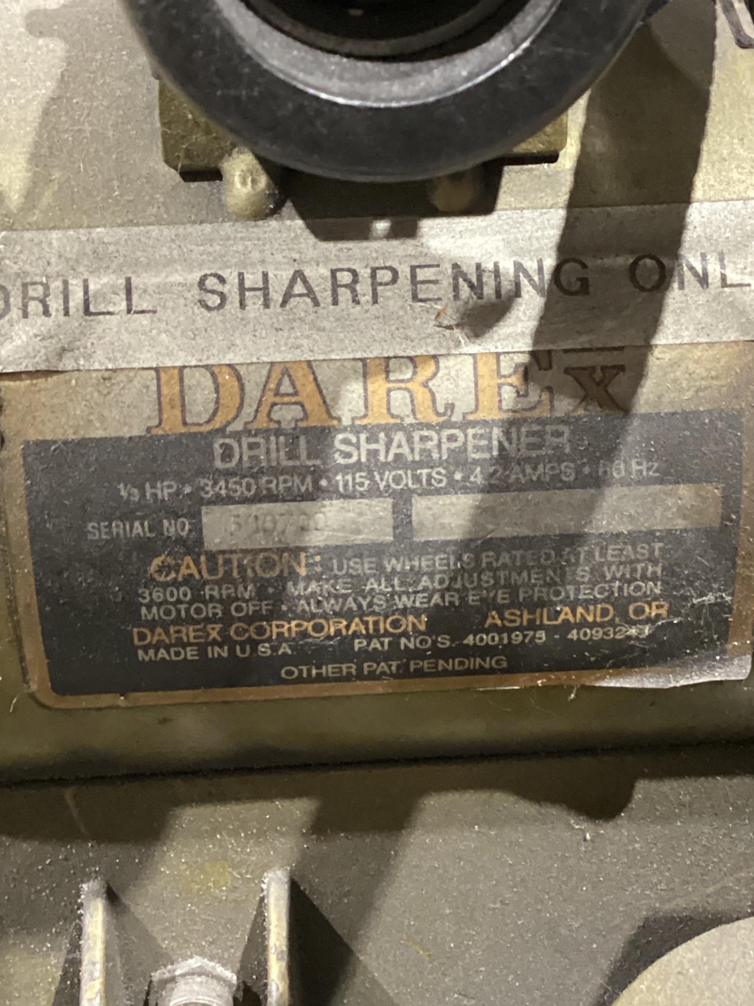 DAREX Drill Bit Sharpener with Adjustable Arm & Lamp USED 5