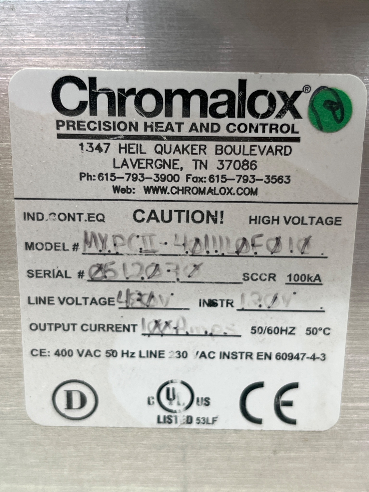 CHROMALOX MXPCII-40111L0F010 MaxPac SCR Power Controller - USED 5
