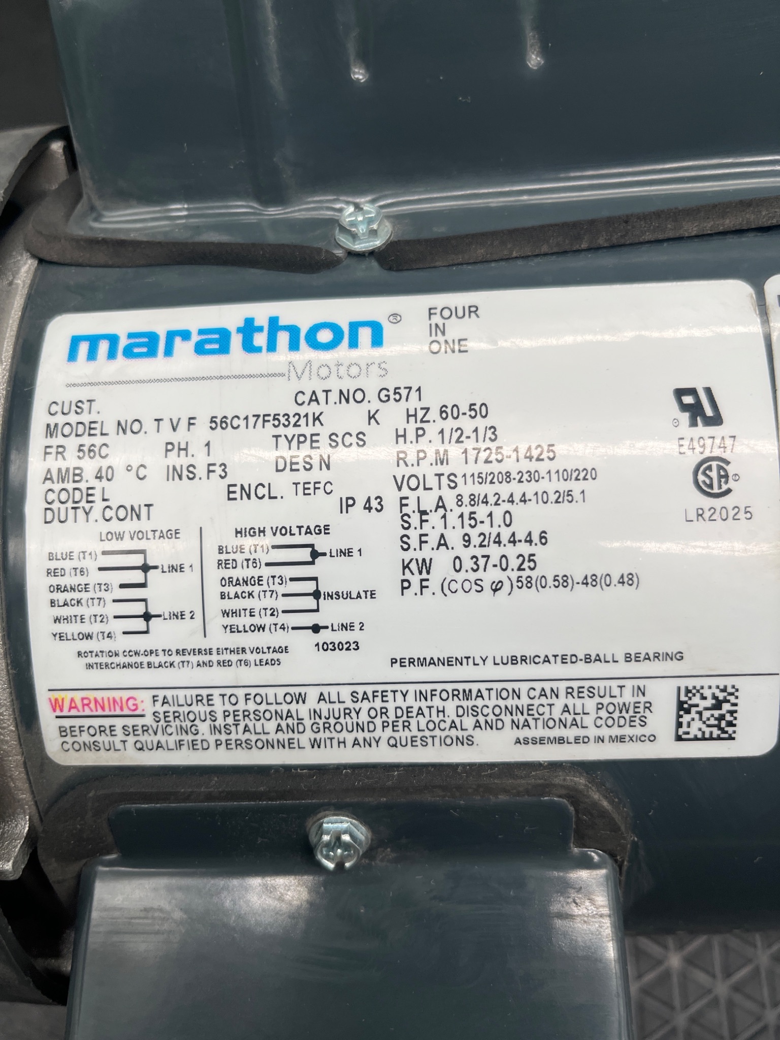FUSION FLUID EQUIPMENT PD-3C-A Gearmotor USED 4