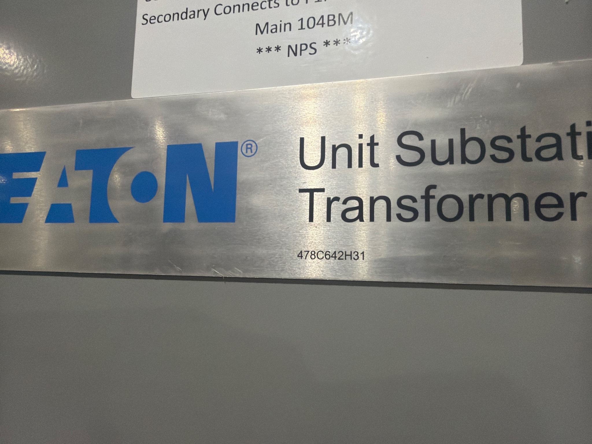 EATON 478C642H31 1250/1667 KVA Unit Substation Transformer NEW 7