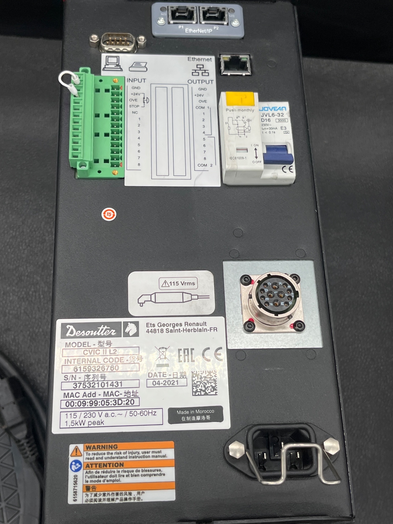 DESOUTTER CVIC II L2 Controller w/ ECS16-M20 Electric Nutrunner USED 4