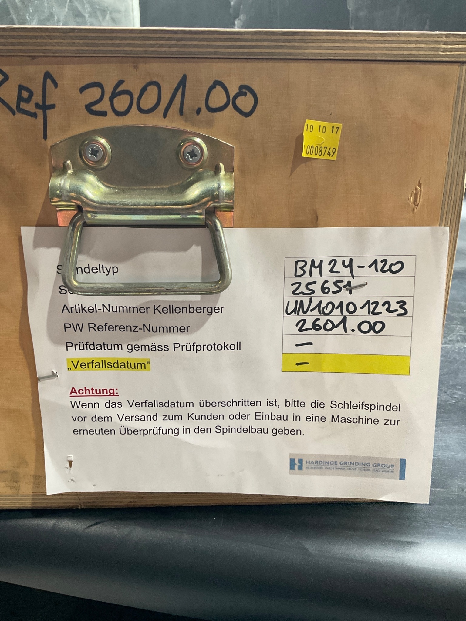 HARDINGE BM24-120 Internal Grinding Spindle 2601.00 USED 6