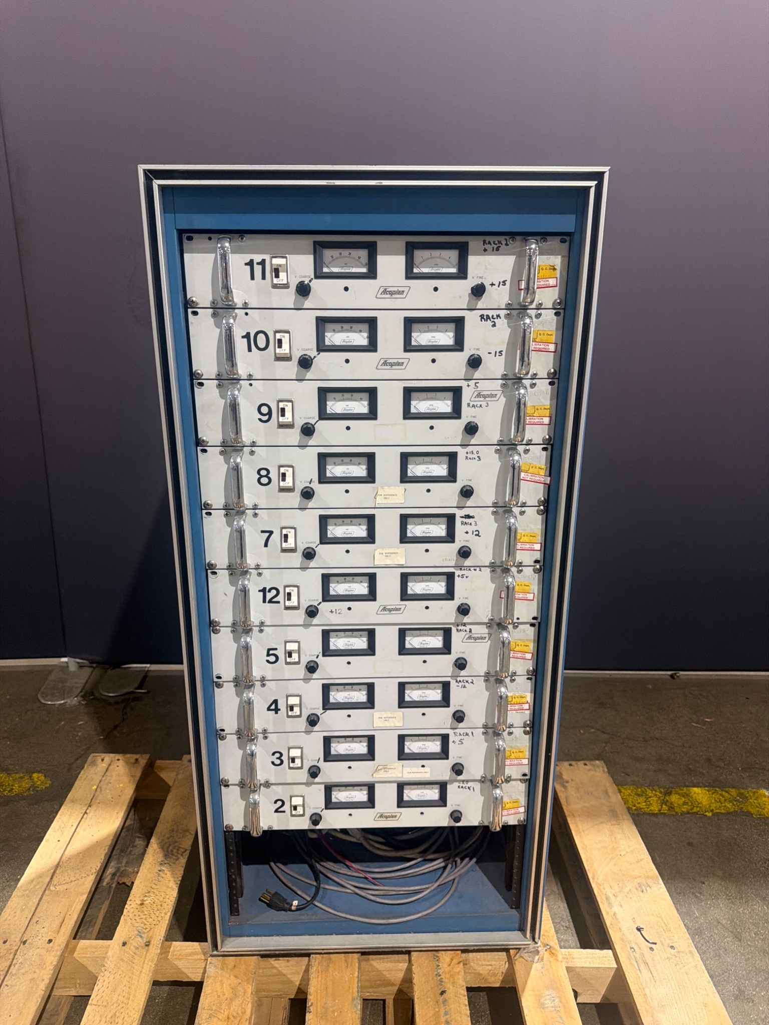 ACOPIAN EPOP30PX4AFHP Modular Power Supply Cabinet (10 Units Installed) USED 0