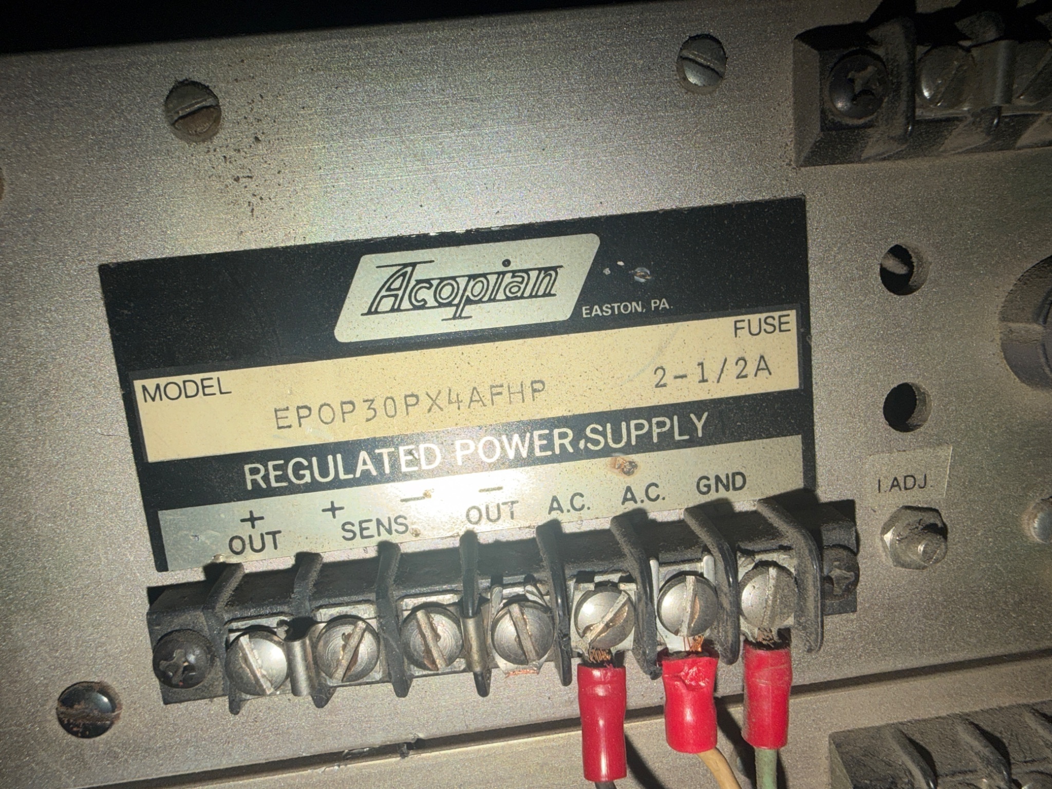 ACOPIAN EPOP30PX4AFHP Modular Power Supply Cabinet (10 Units Installed) USED 3