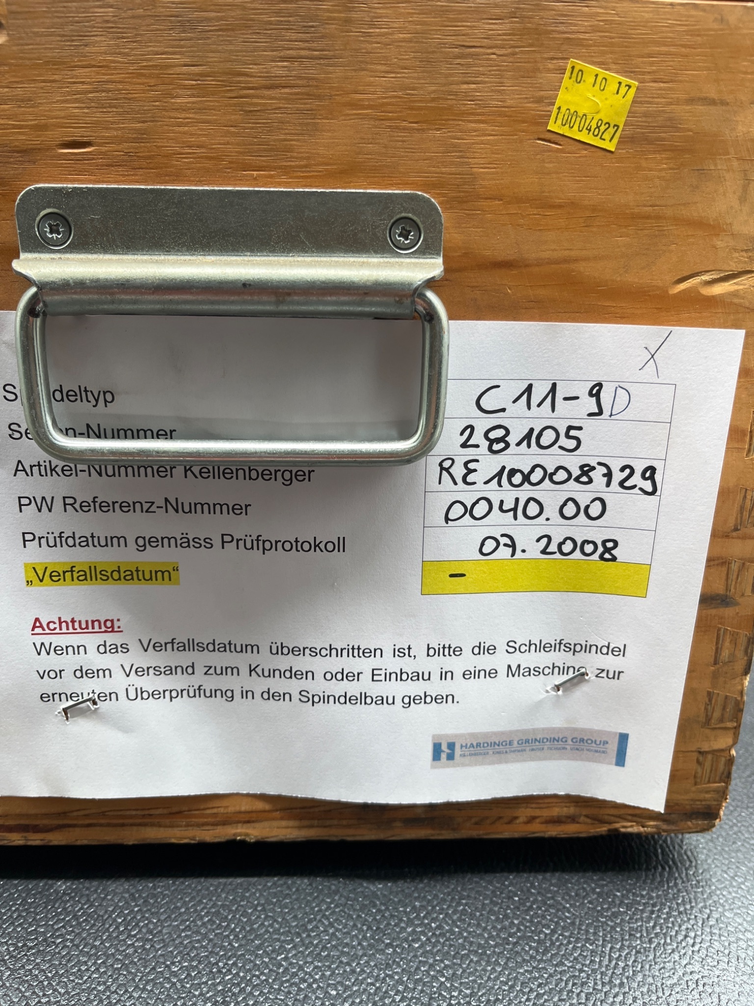 VOUMARD C11-9 Grinding Spindle USED 4