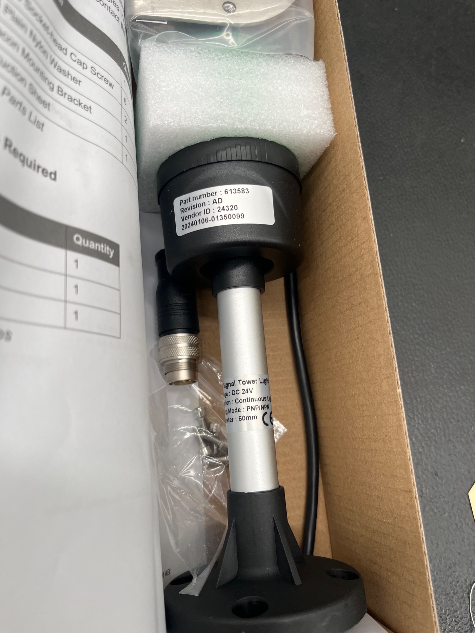 Videojet 613583 1580 Beacon Kit NEW 6