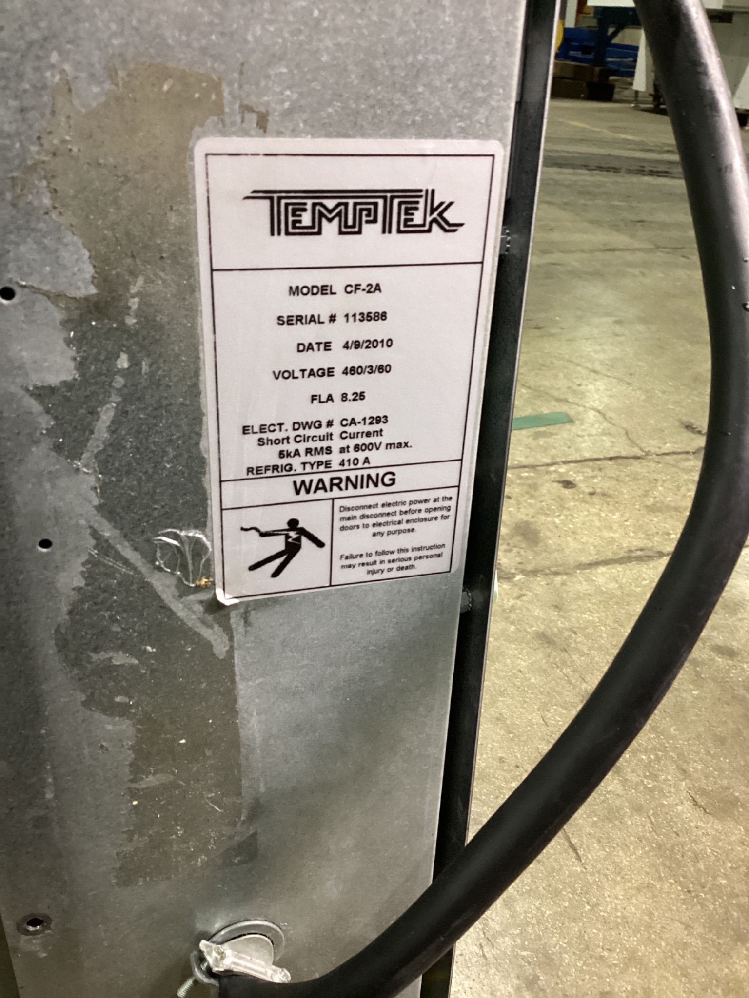 Temptek CF-2A Water-Cooled Process Chiller USED 5