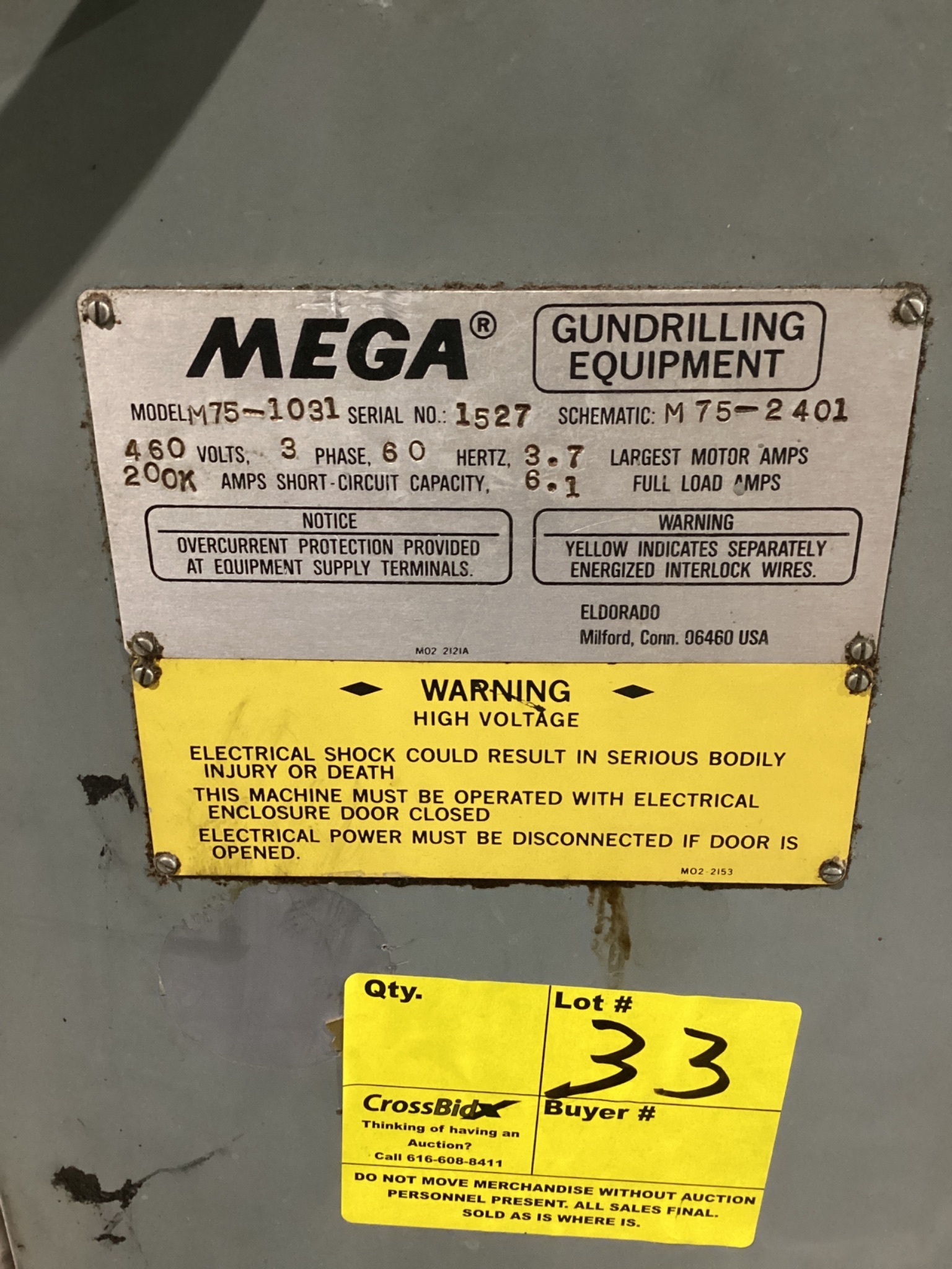 Eldorado MEGA M75-1031 Gundrilling Machine USED 2