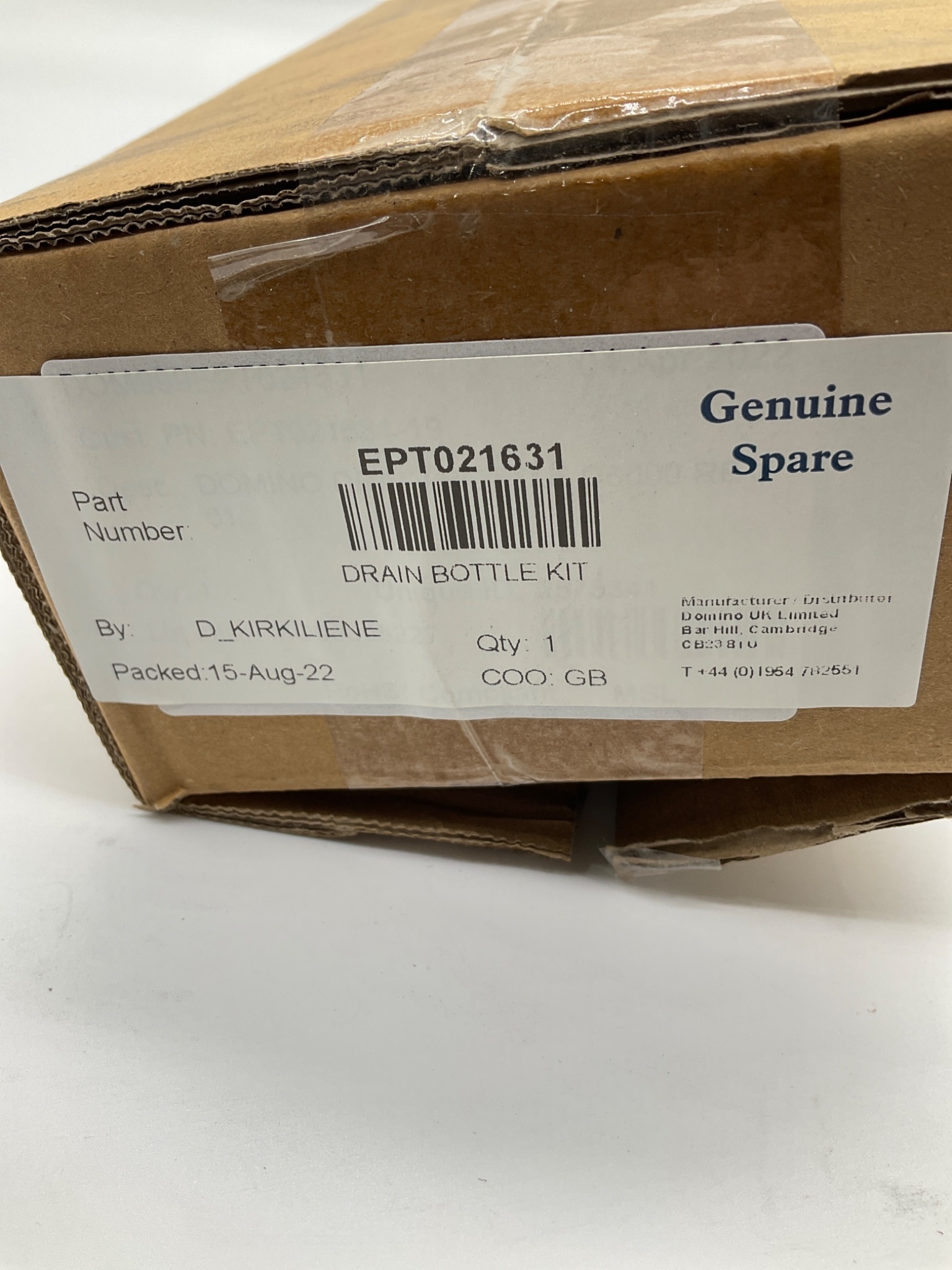 Domino EPT021631 Drain Bottle Kit NEW 2