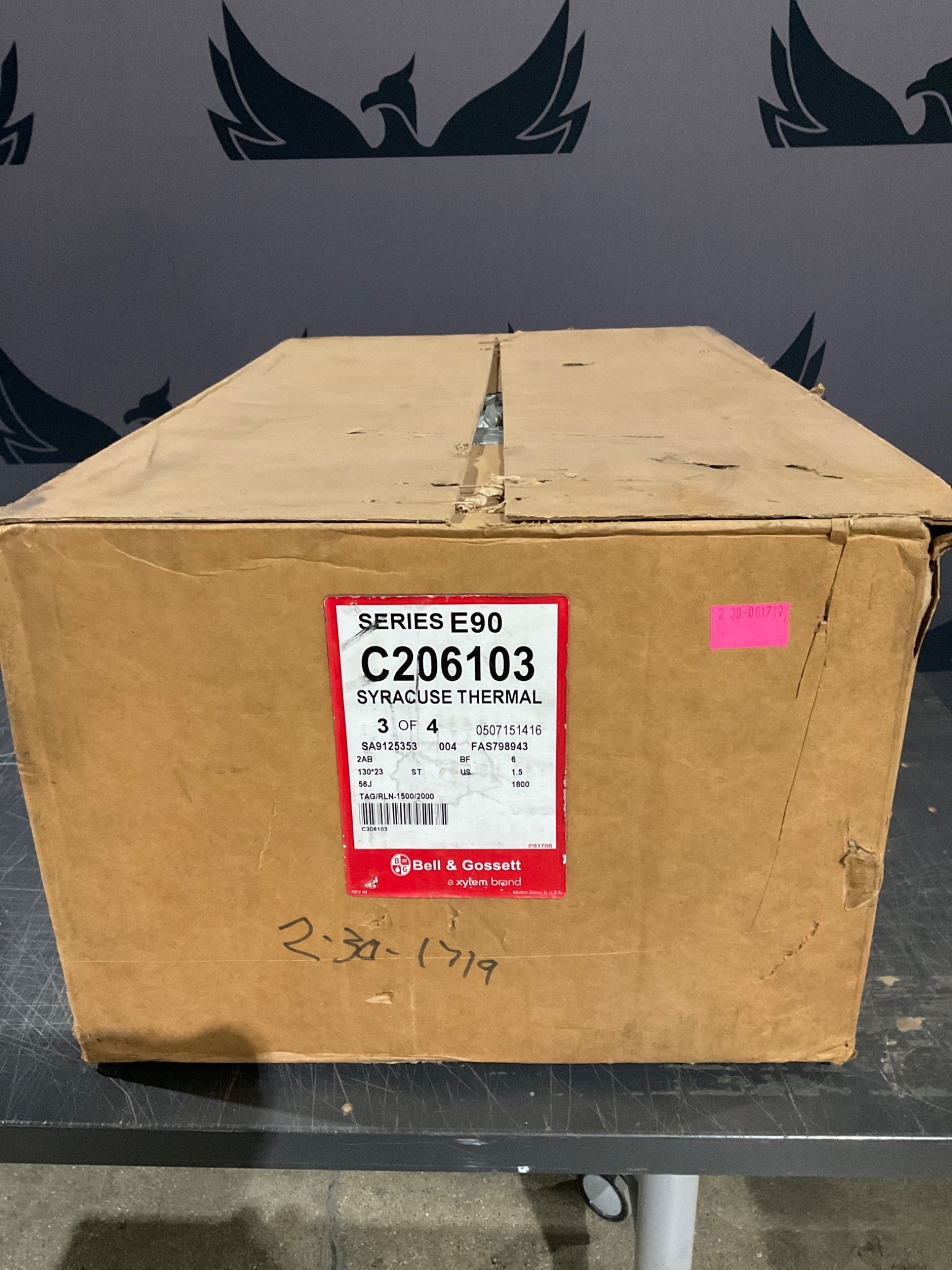 BELL & GOSSETT C206103 SERIES E90 CIRCULATOR PUMP USED 4