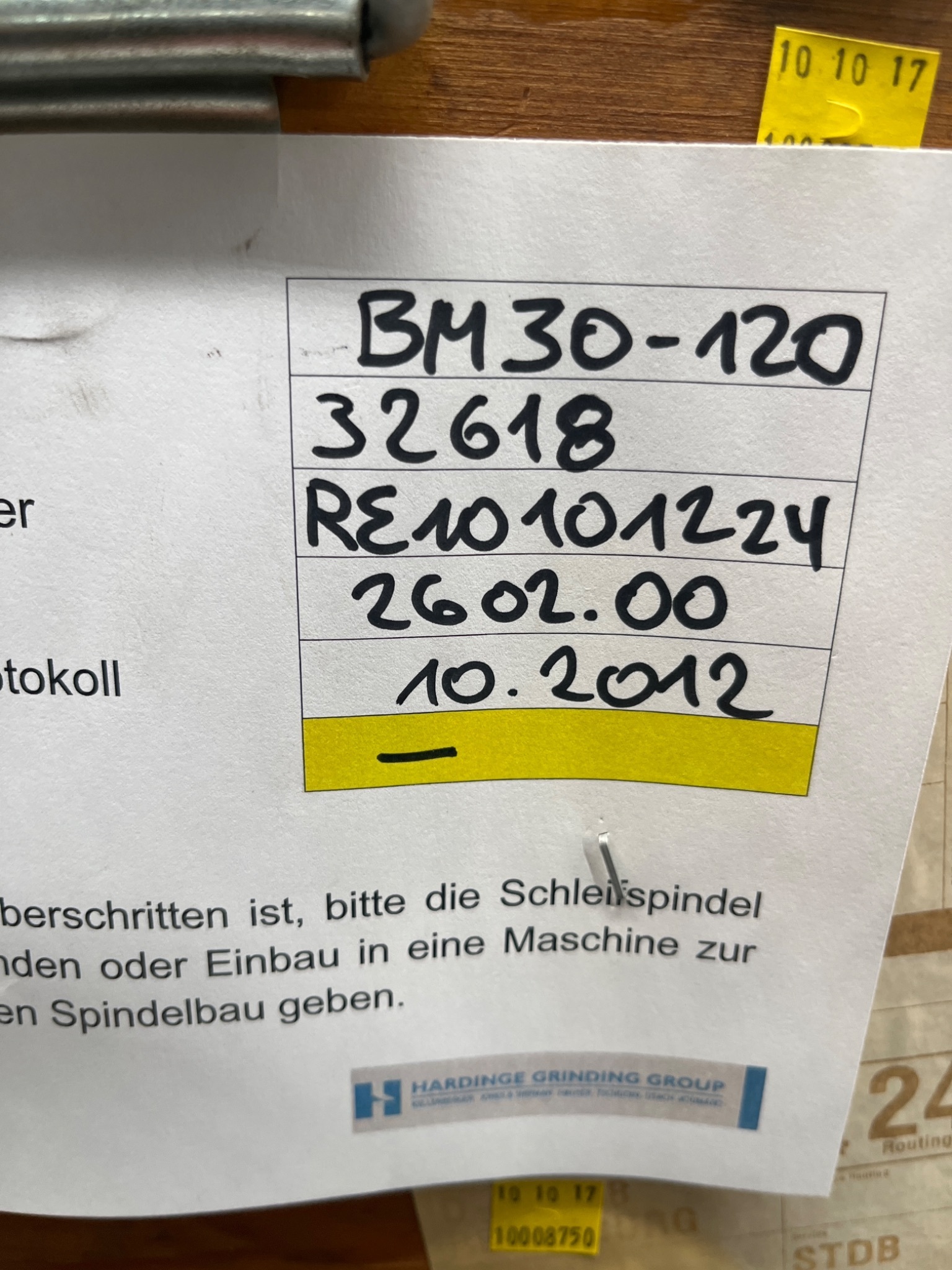PETER WOLTERS BM 30-120 Grinding Spindle USED 4