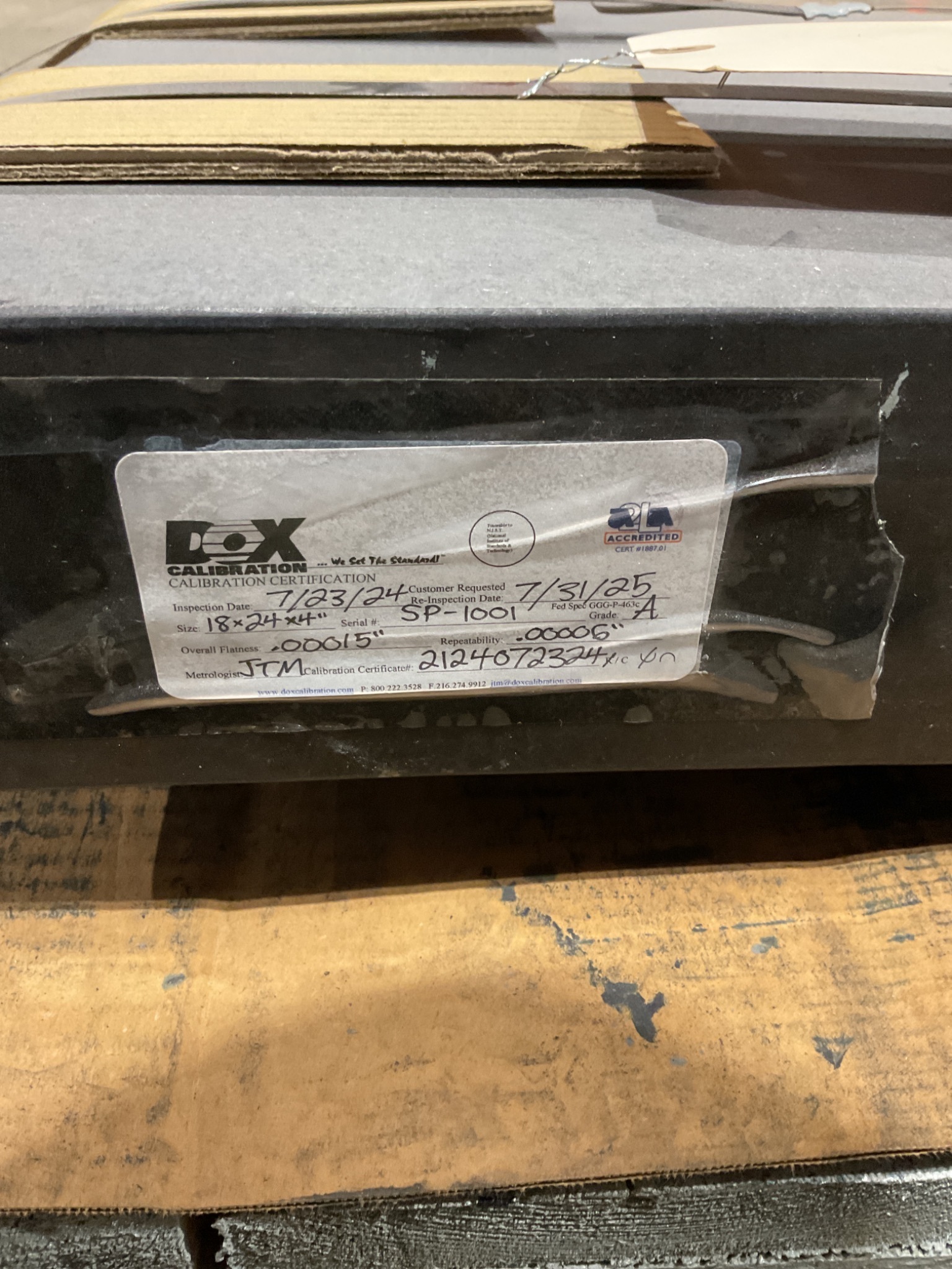PRECISION GRANITE 24" x 18" x 4" Granite Surface Plate Inspection Plate USED 2