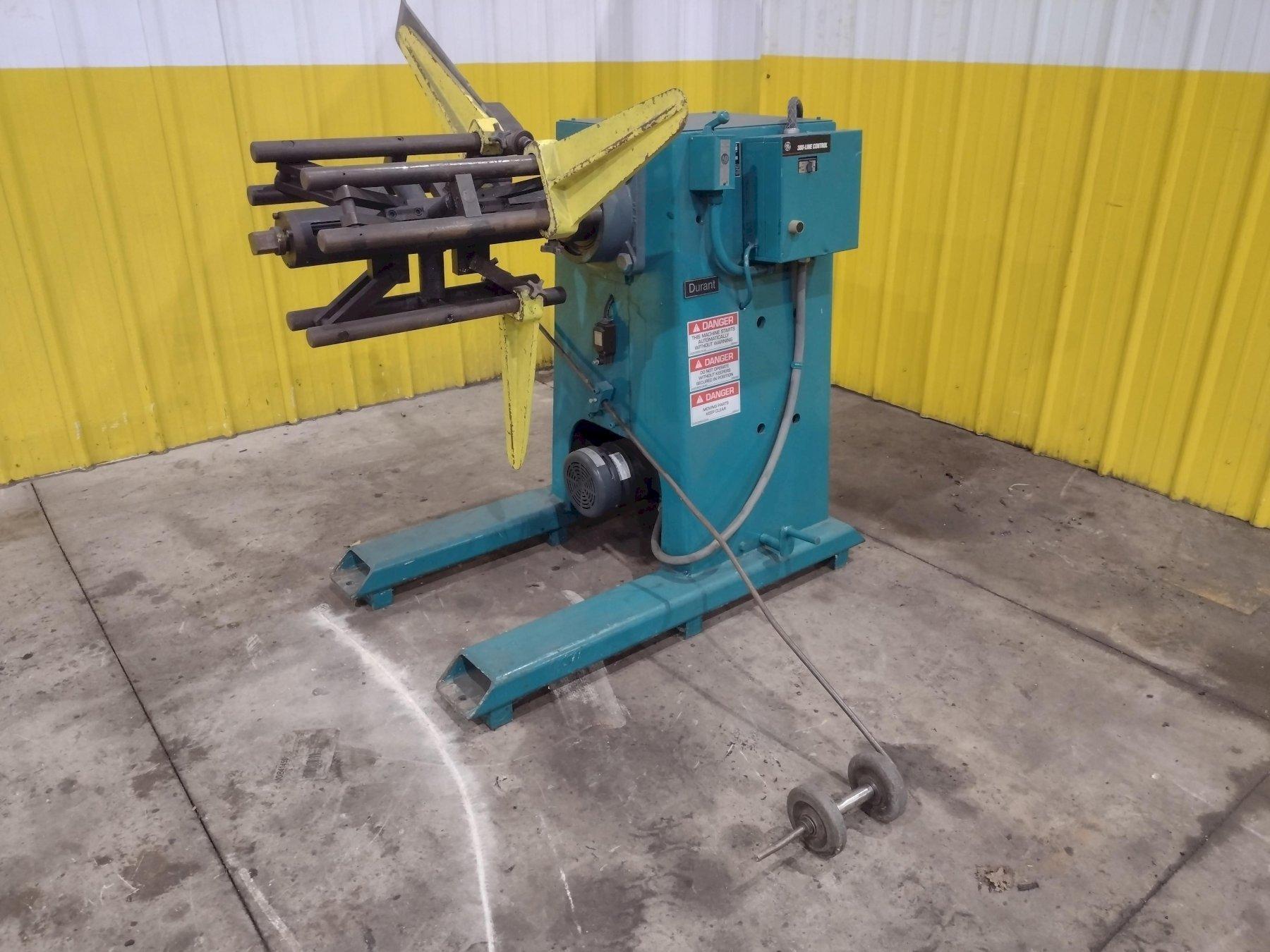 4,000 LB X 16" DURANT MODEL #MD-401-M MOTORIZED UNCOILER COIL REEL USED 7