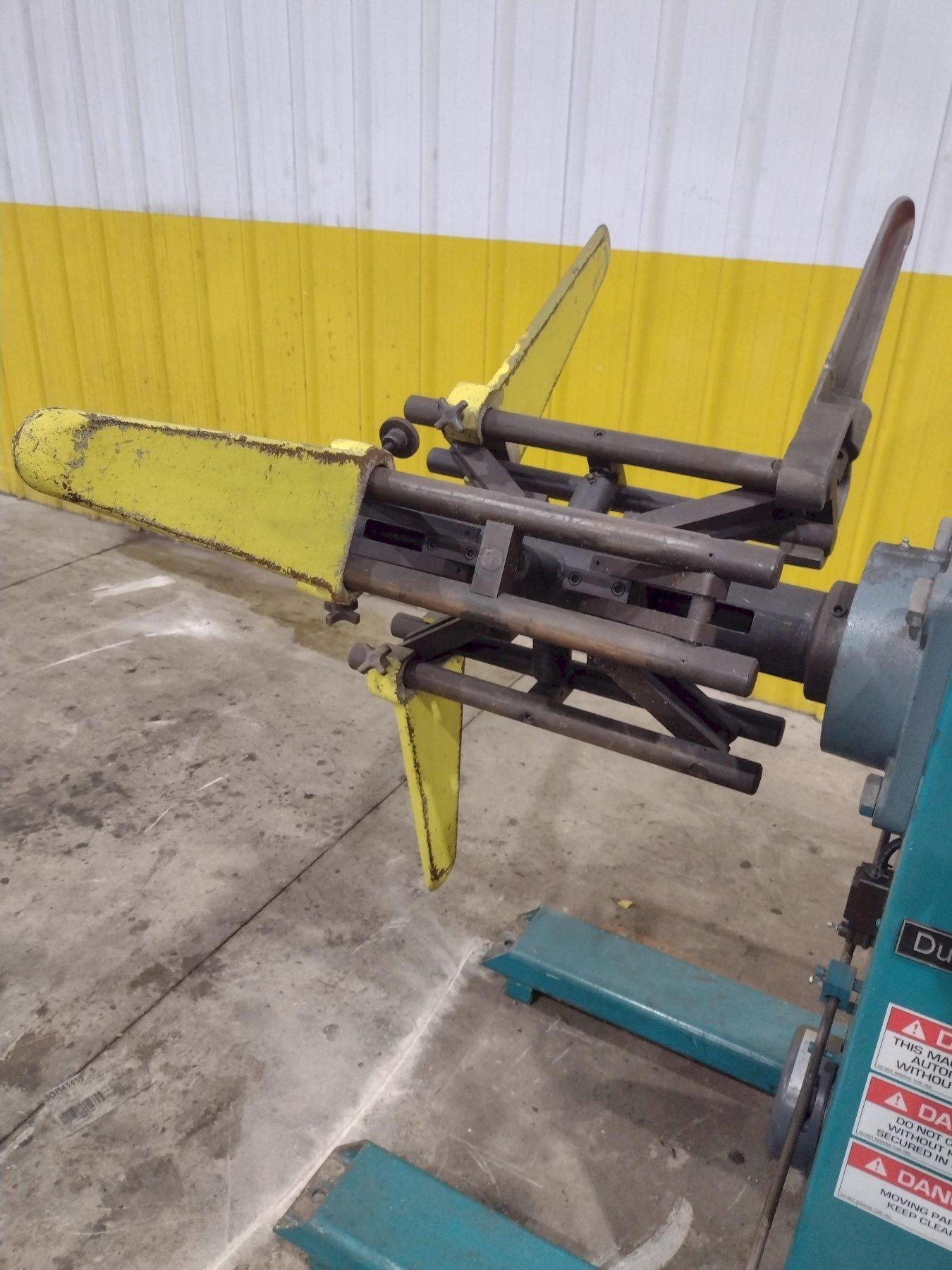 4,000 LB X 16" DURANT MODEL #MD-401-M MOTORIZED UNCOILER COIL REEL USED 4