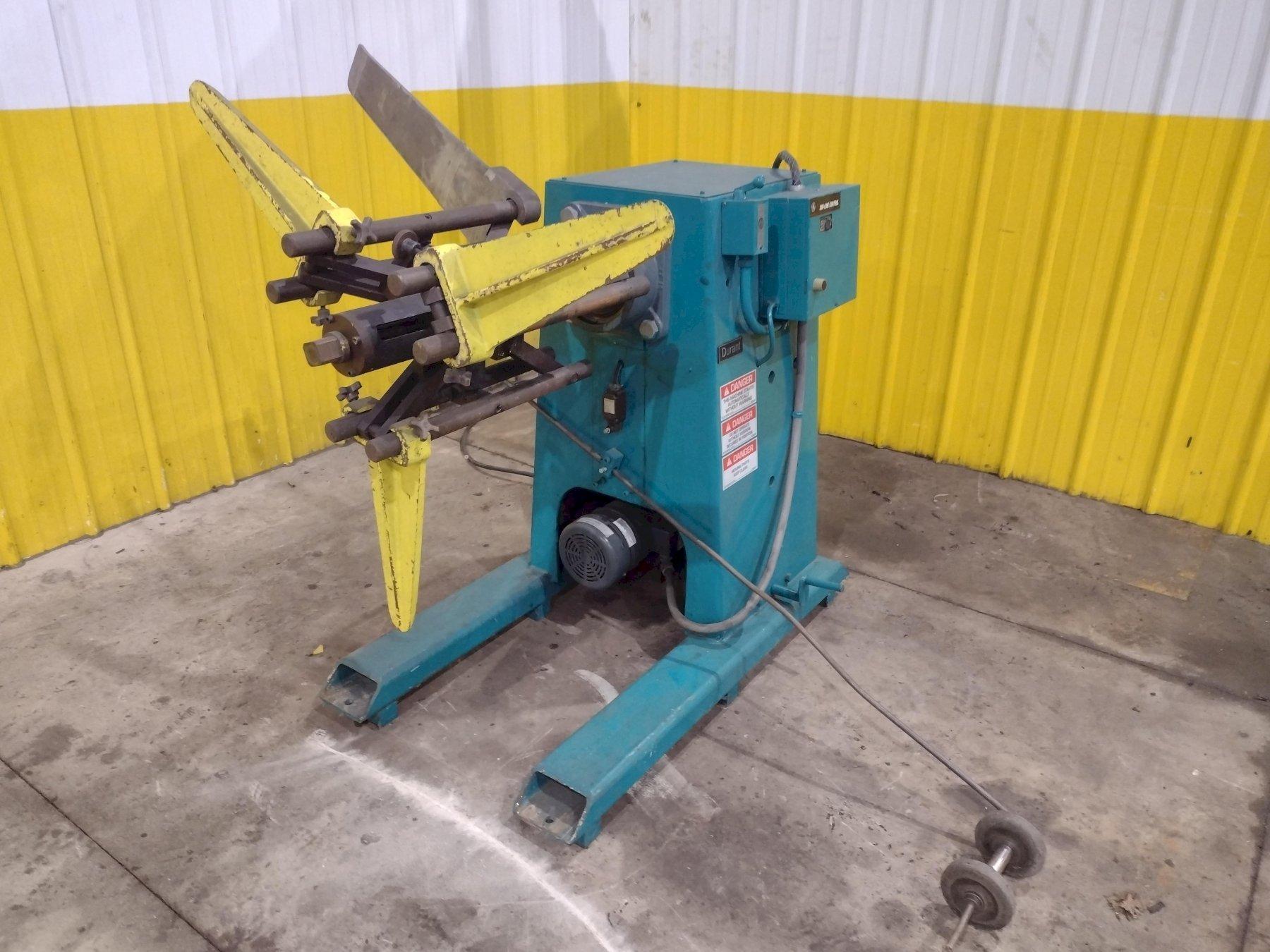 4,000 LB X 16" DURANT MODEL #MD-401-M MOTORIZED UNCOILER COIL REEL USED 5