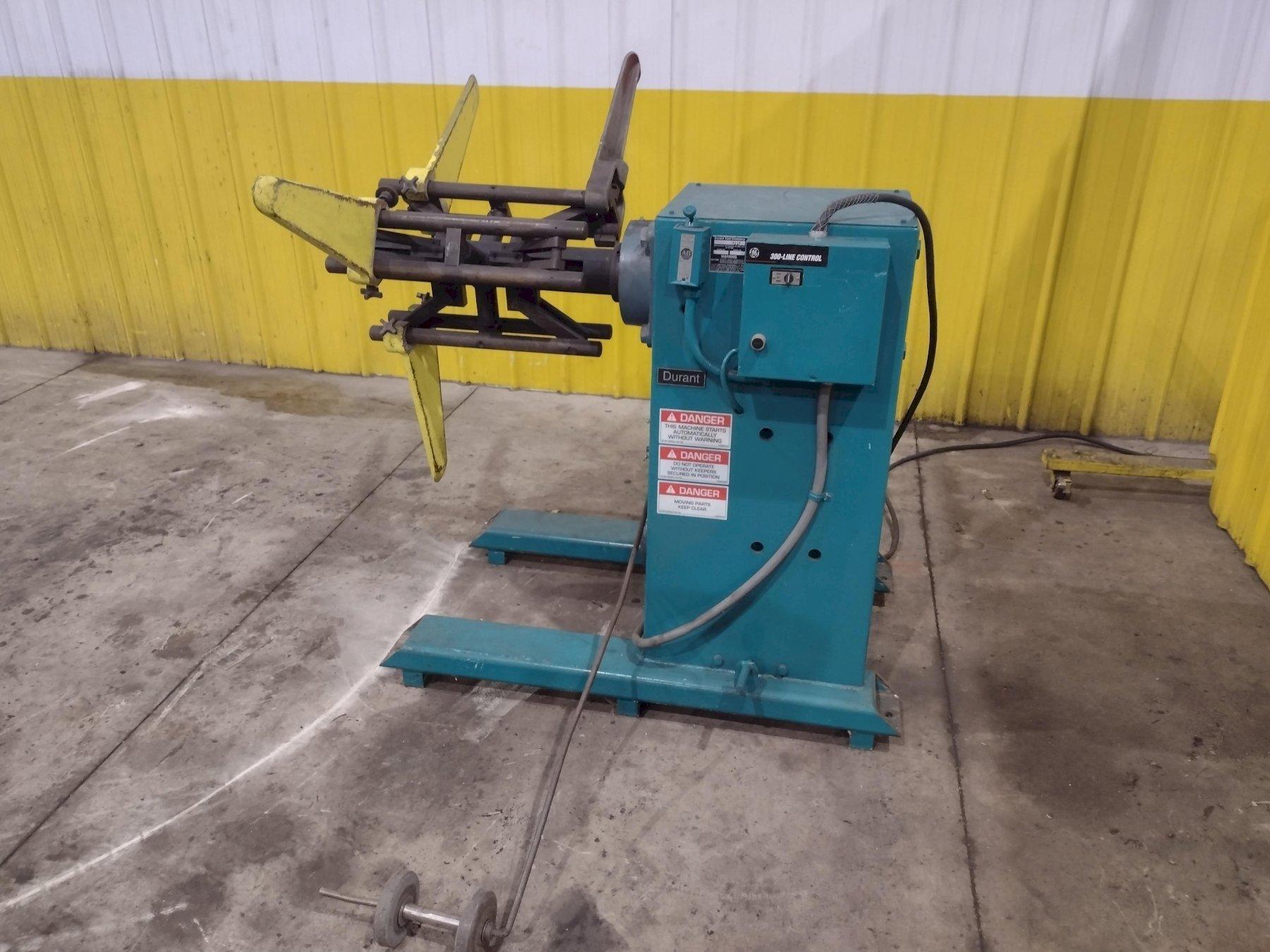 4,000 LB X 16" DURANT MODEL #MD-401-M MOTORIZED UNCOILER COIL REEL USED 6