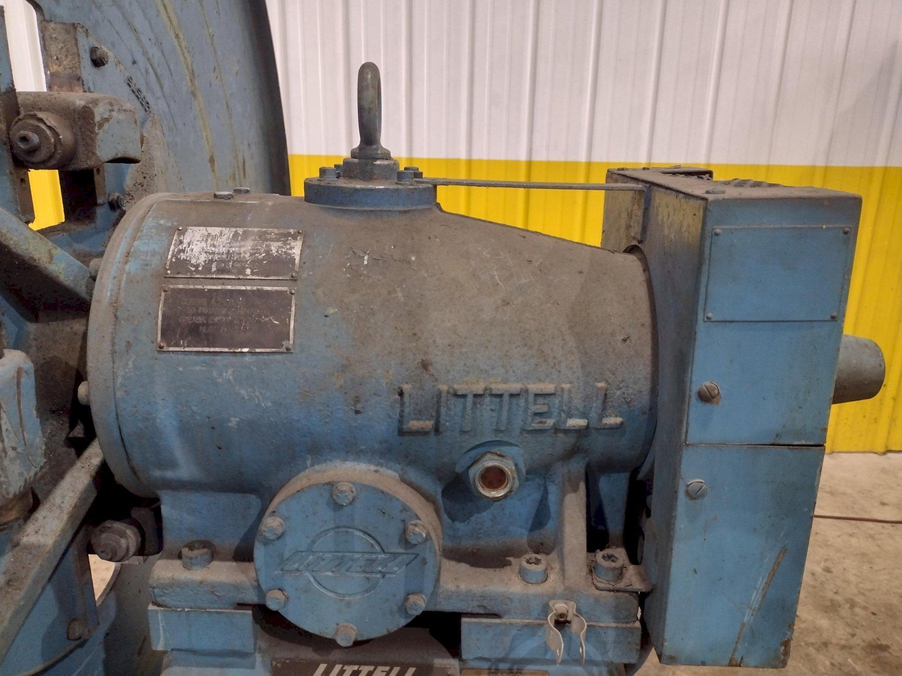 4,000 LBS X 12" LITTELL MODEL #40-12 PULL OFF COIL REEL UNCOILER WITH ELECTRIC BRAKE USED 10