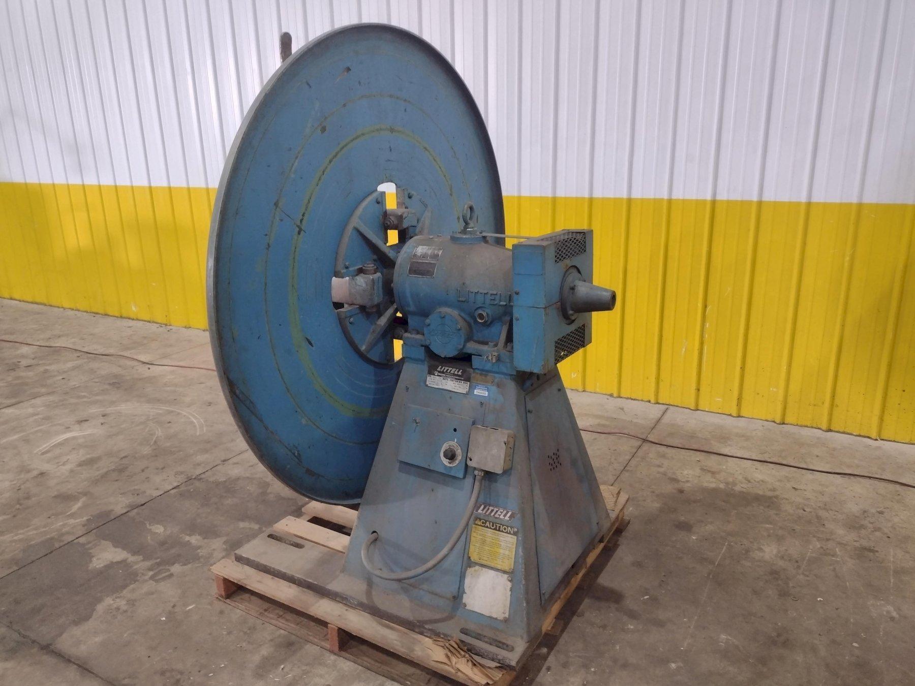 4,000 LBS X 12" LITTELL MODEL #40-12 PULL OFF COIL REEL UNCOILER WITH ELECTRIC BRAKE USED 3