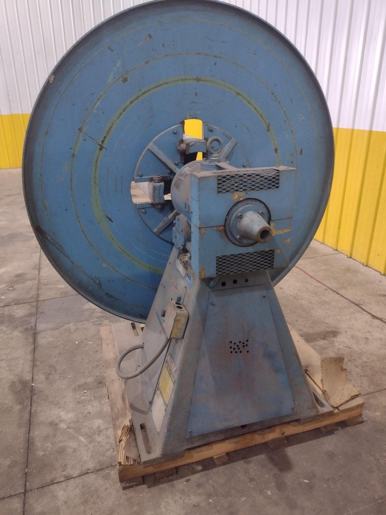4,000 LBS X 12" LITTELL MODEL #40-12 PULL OFF COIL REEL UNCOILER WITH ELECTRIC BRAKE USED 4