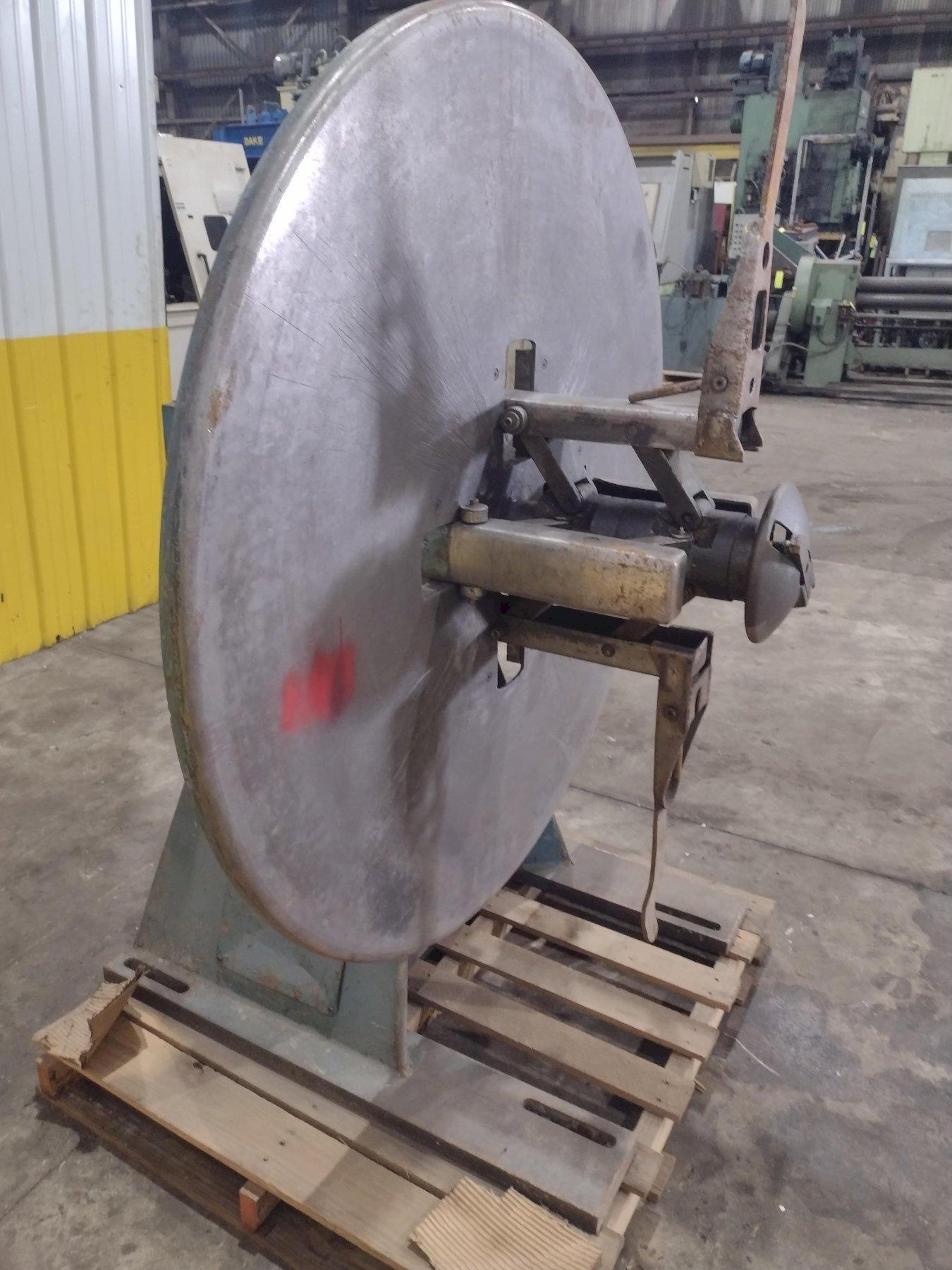 4,000 LBS X 12" LITTELL MODEL #40-12 PULL OFF COIL REEL UNCOILER WITH ELECTRIC BRAKE USED 8